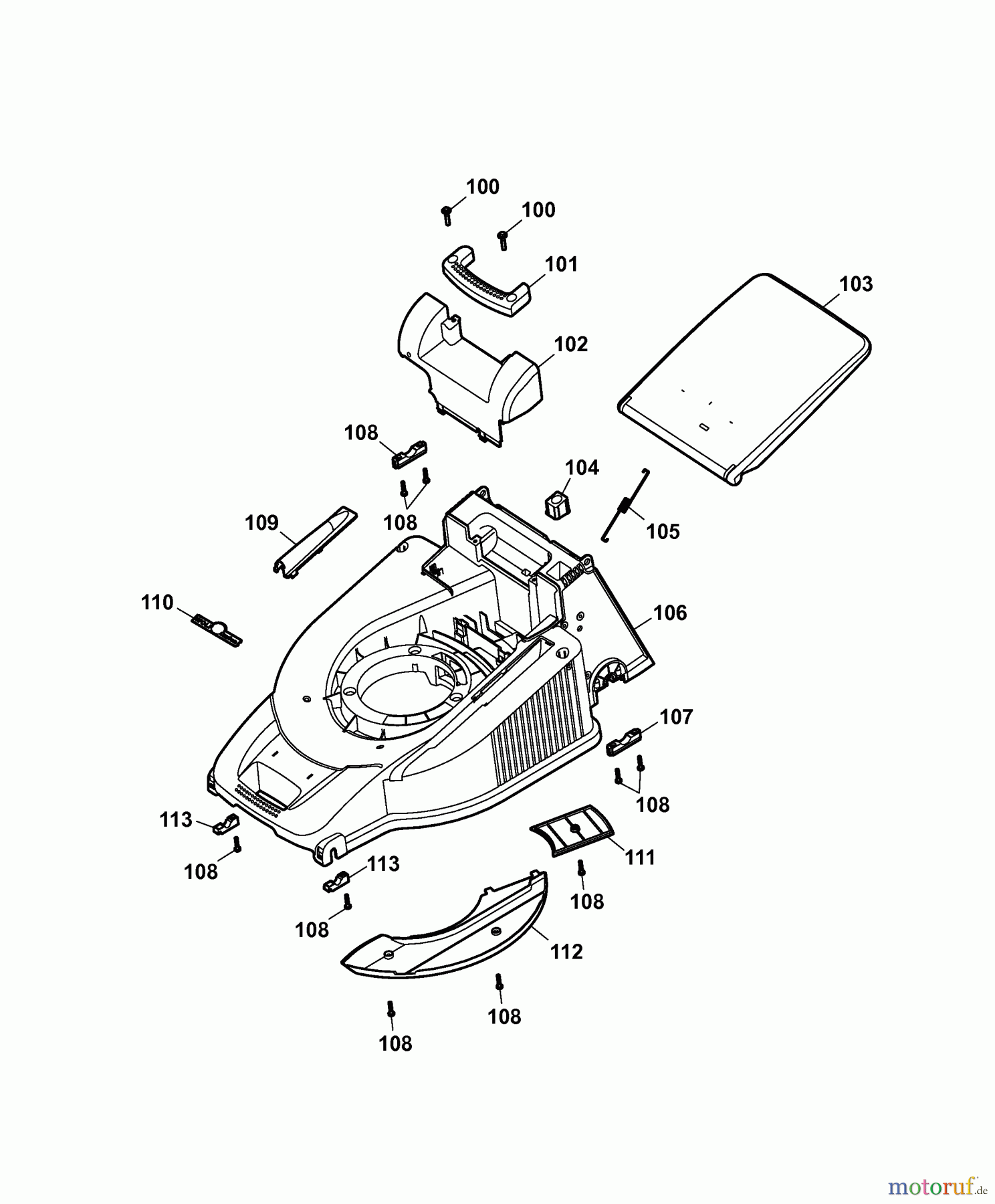  Wolf-Garten Petrol mower self propelled Esprit 46 BA 4603000 Series C  (2007) Deck housing