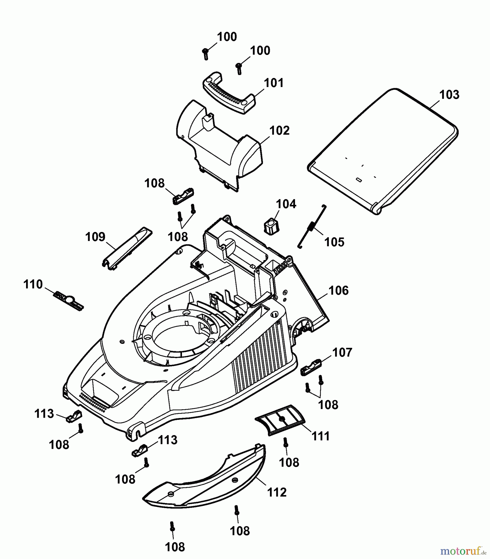  Wolf-Garten Petrol mower self propelled HBM Power 46 BA 4603008 Series A  (2008) Deck housing