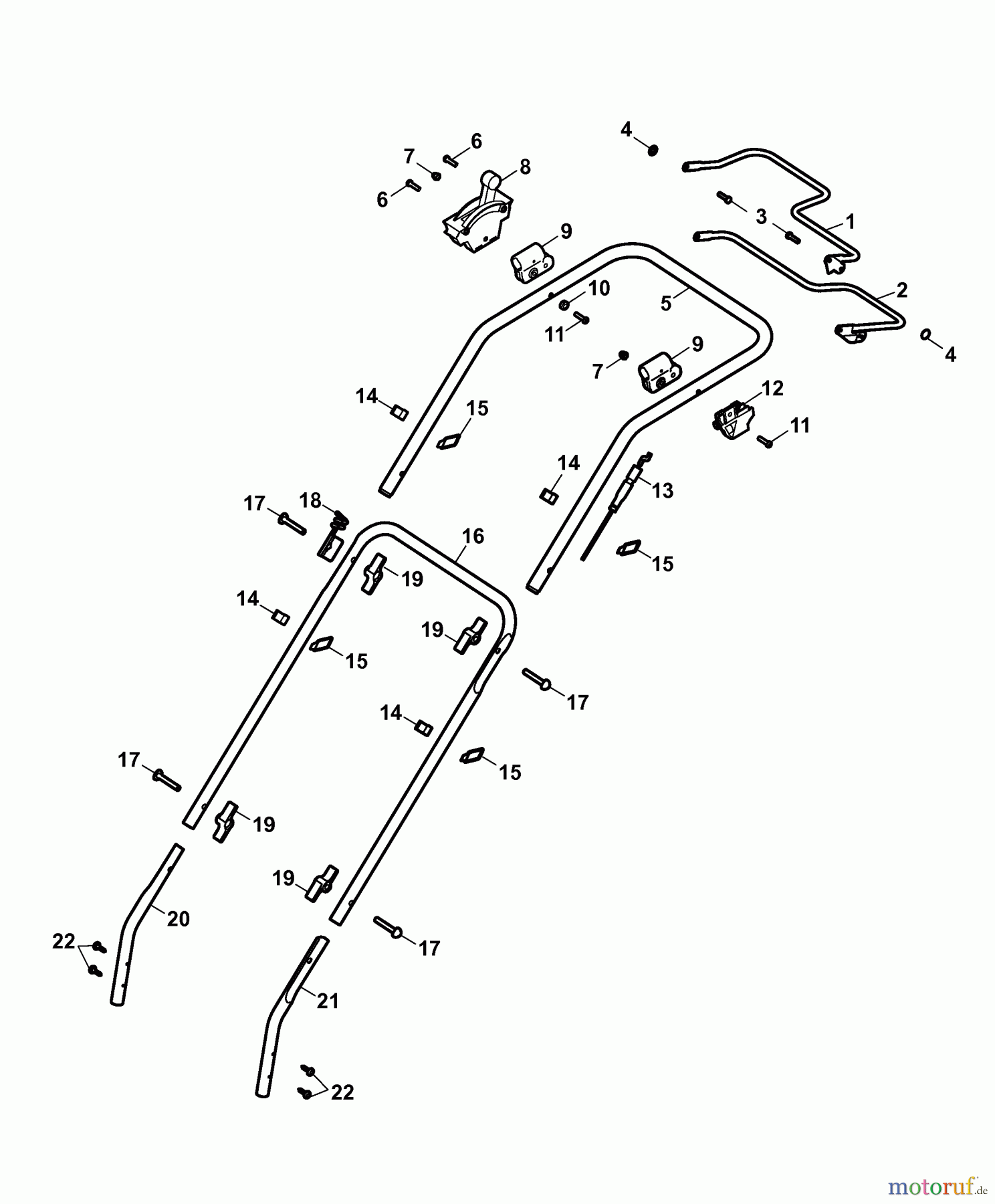  Wolf-Garten Petrol mower self propelled Esprit 46 BA 4605000 Series G  (2007) Handle