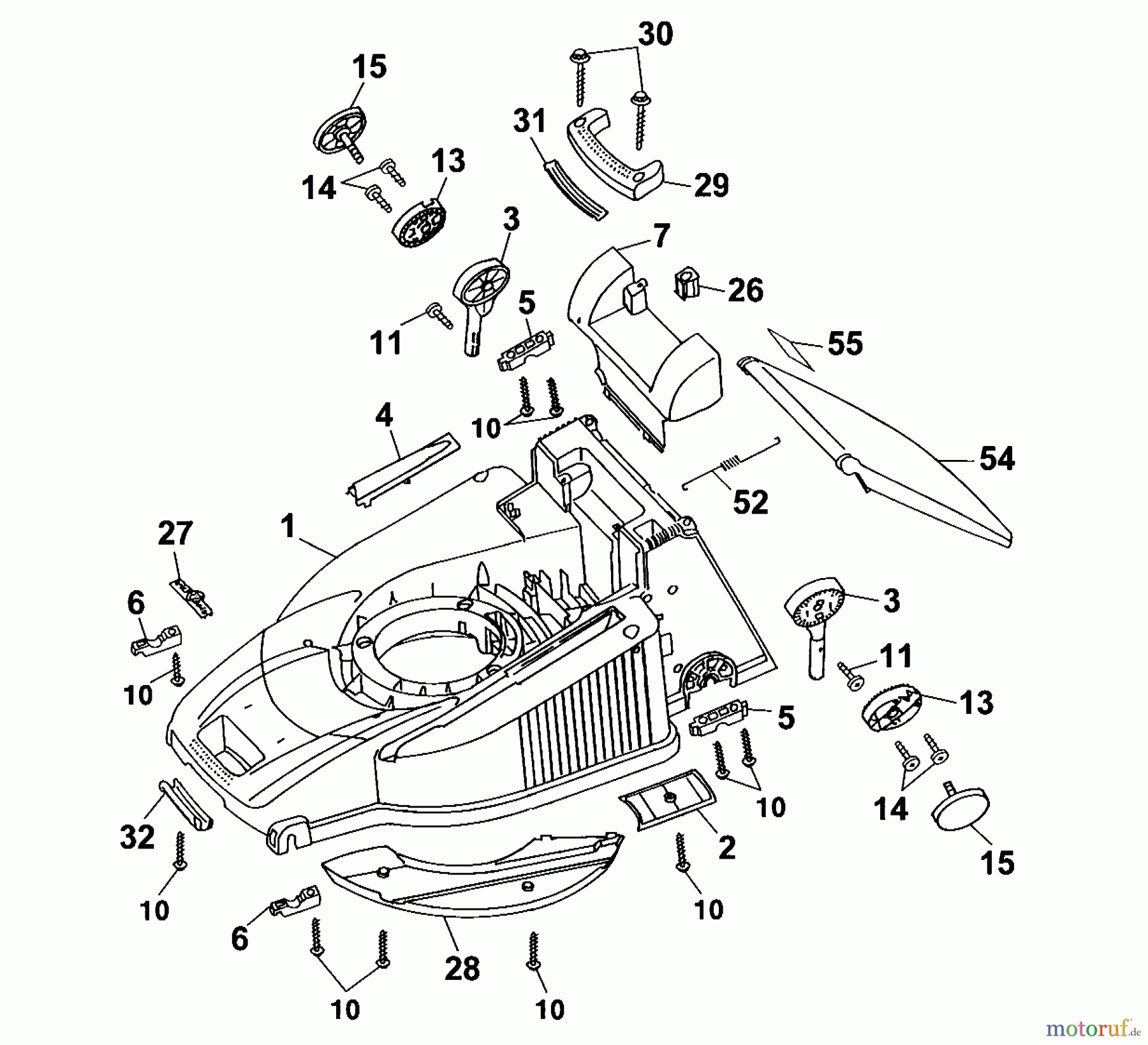  Wolf-Garten Petrol mower Premio 46 B 4611000 Series A  (2001) Deck housing