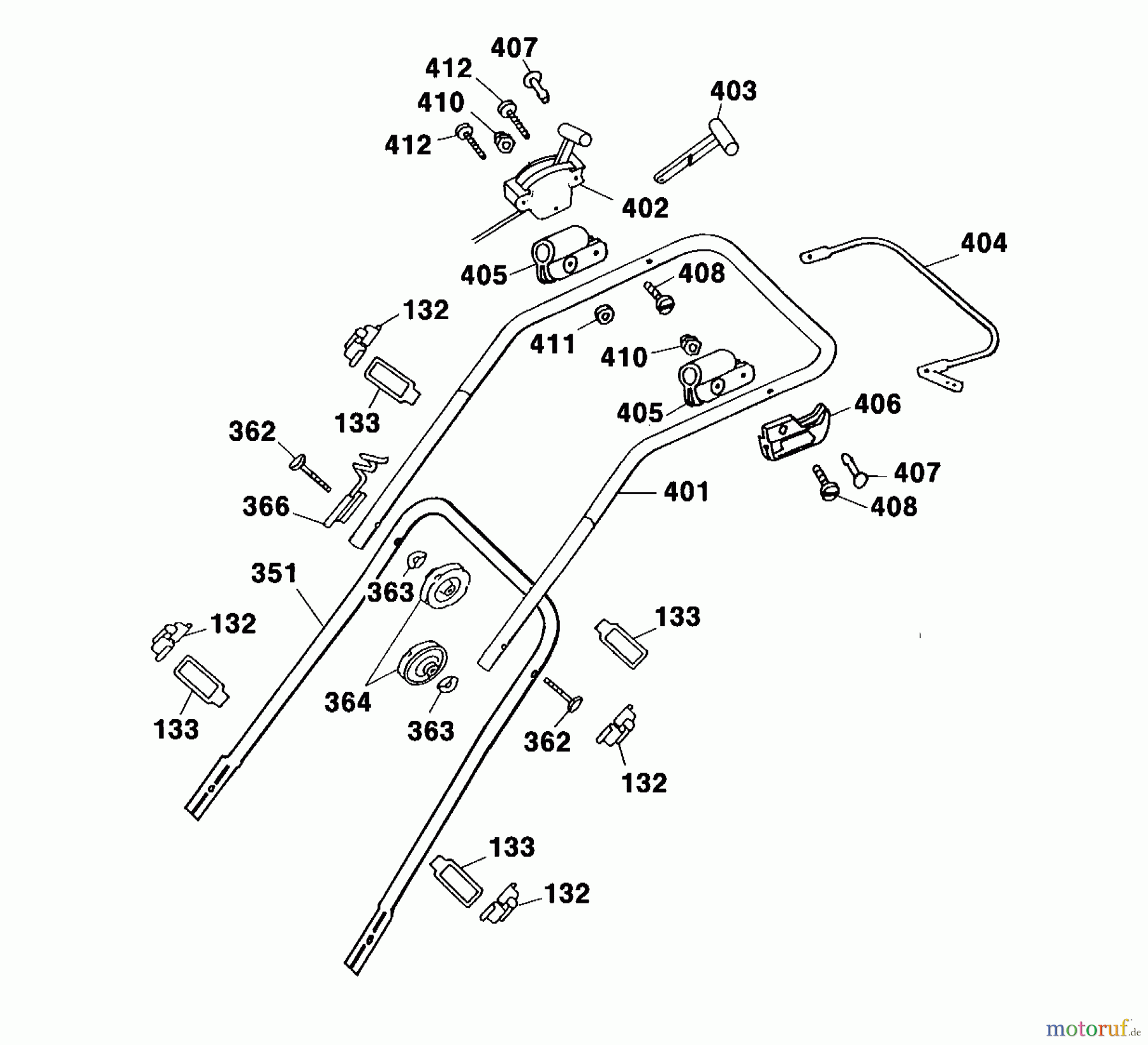  Wolf-Garten Petrol mower Premio 46 B 4611000 Series A  (2001) Handle