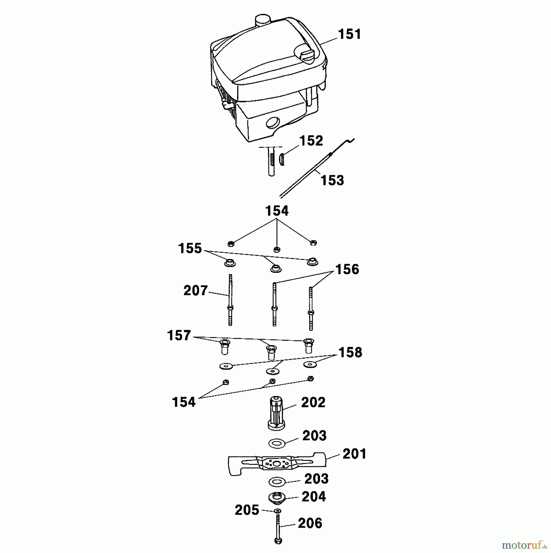  Wolf-Garten Petrol mower Premio 46 B 4611000 Series A  (2001) Blade, Blade adapter, Engine