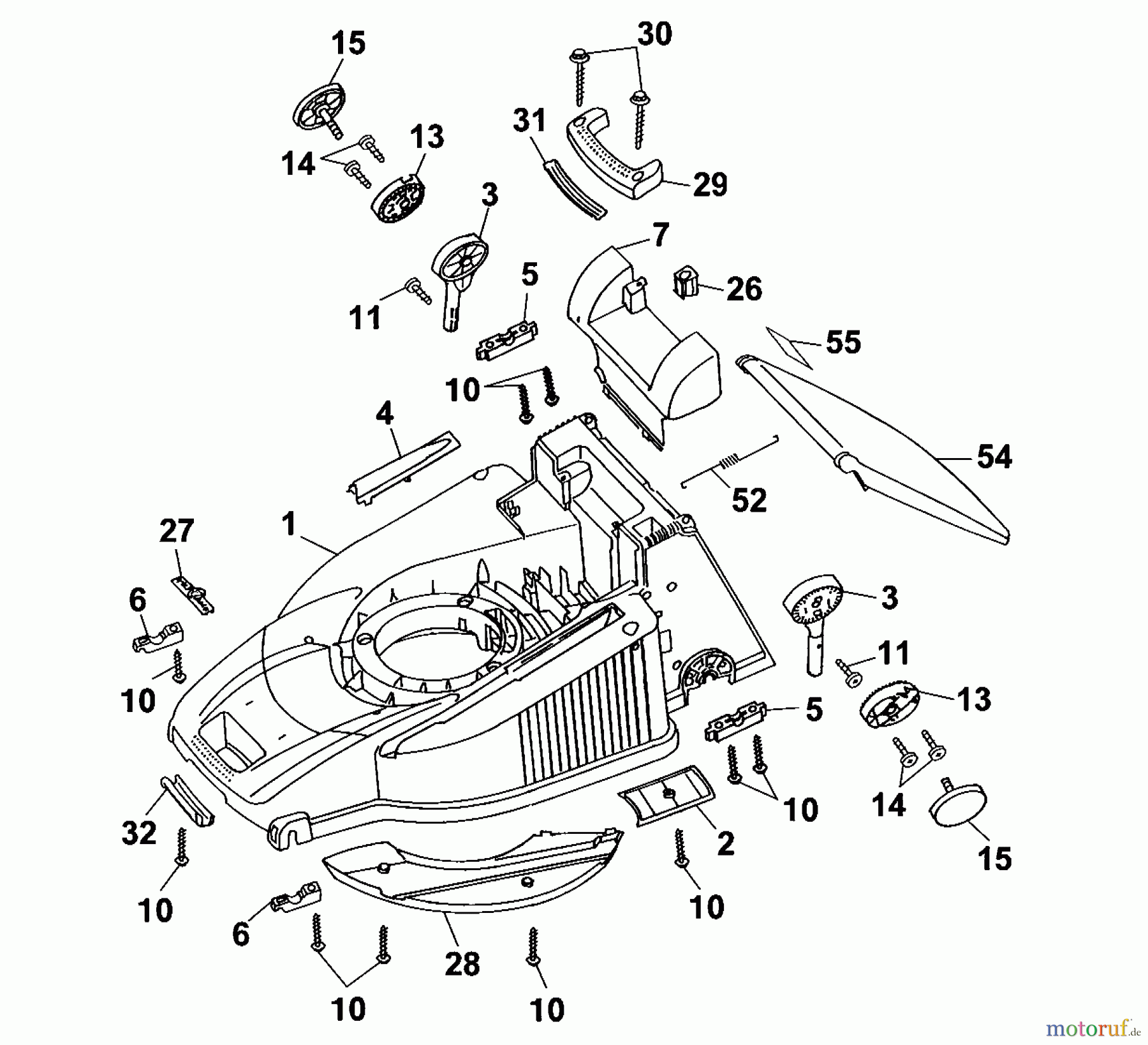  Wolf-Garten Petrol mower self propelled Power Edition 46 HA 4615005 Series A  (2001) Deck housing