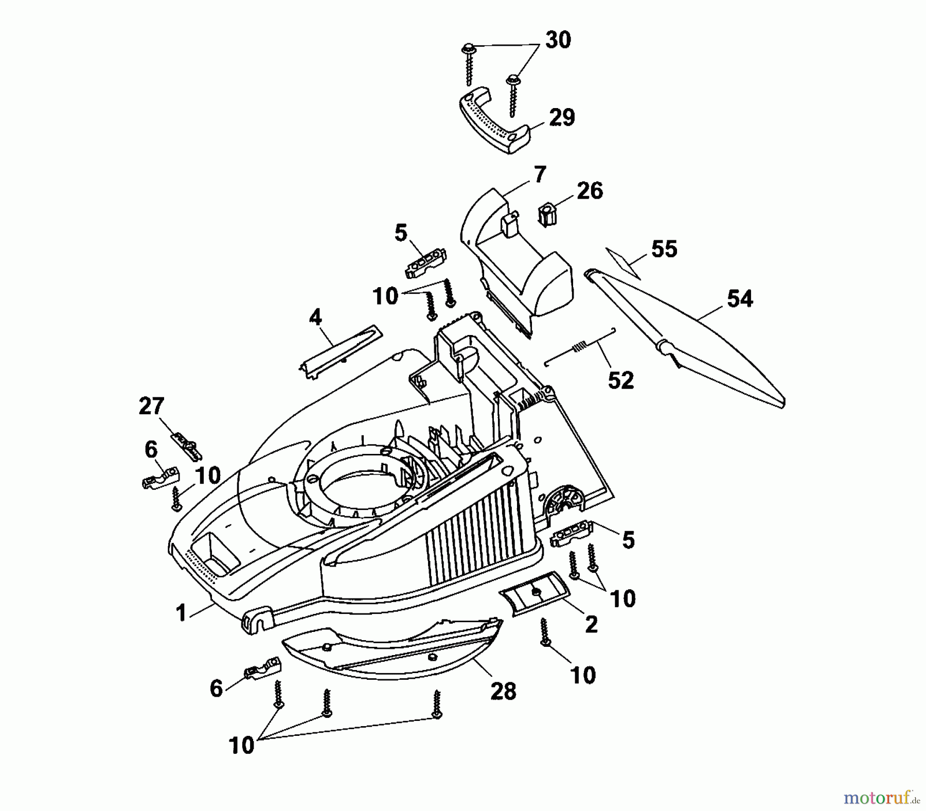  Wolf-Garten Electric mower Esprit 46 E 4620003 Series A  (2001) Deck housing