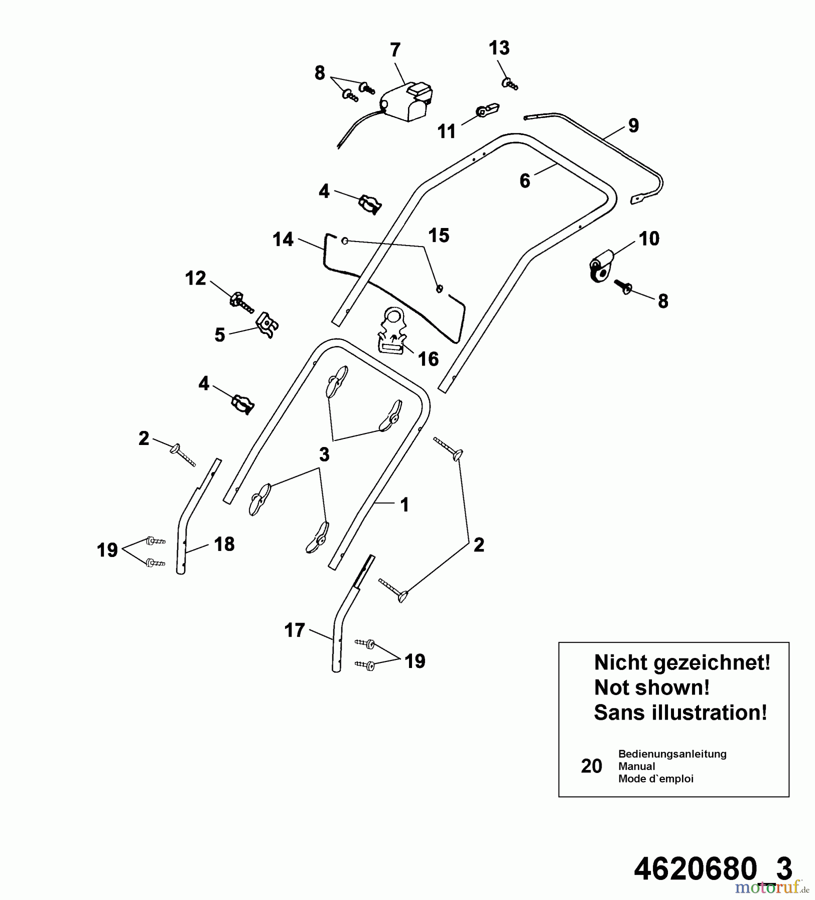  Wolf-Garten Electric mower Esprit 46 E 4620680 Series D  (2005) Handle