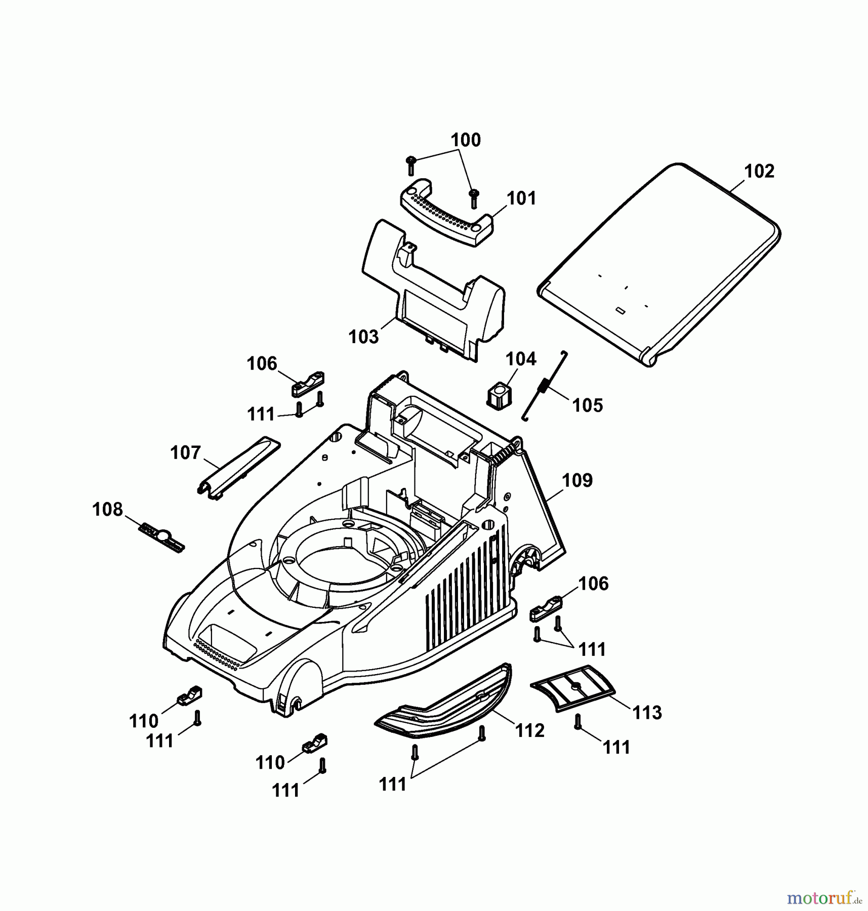  Wolf-Garten Electric mower Esprit 46 E 4620680 Series E, F  (2007) Deck housing