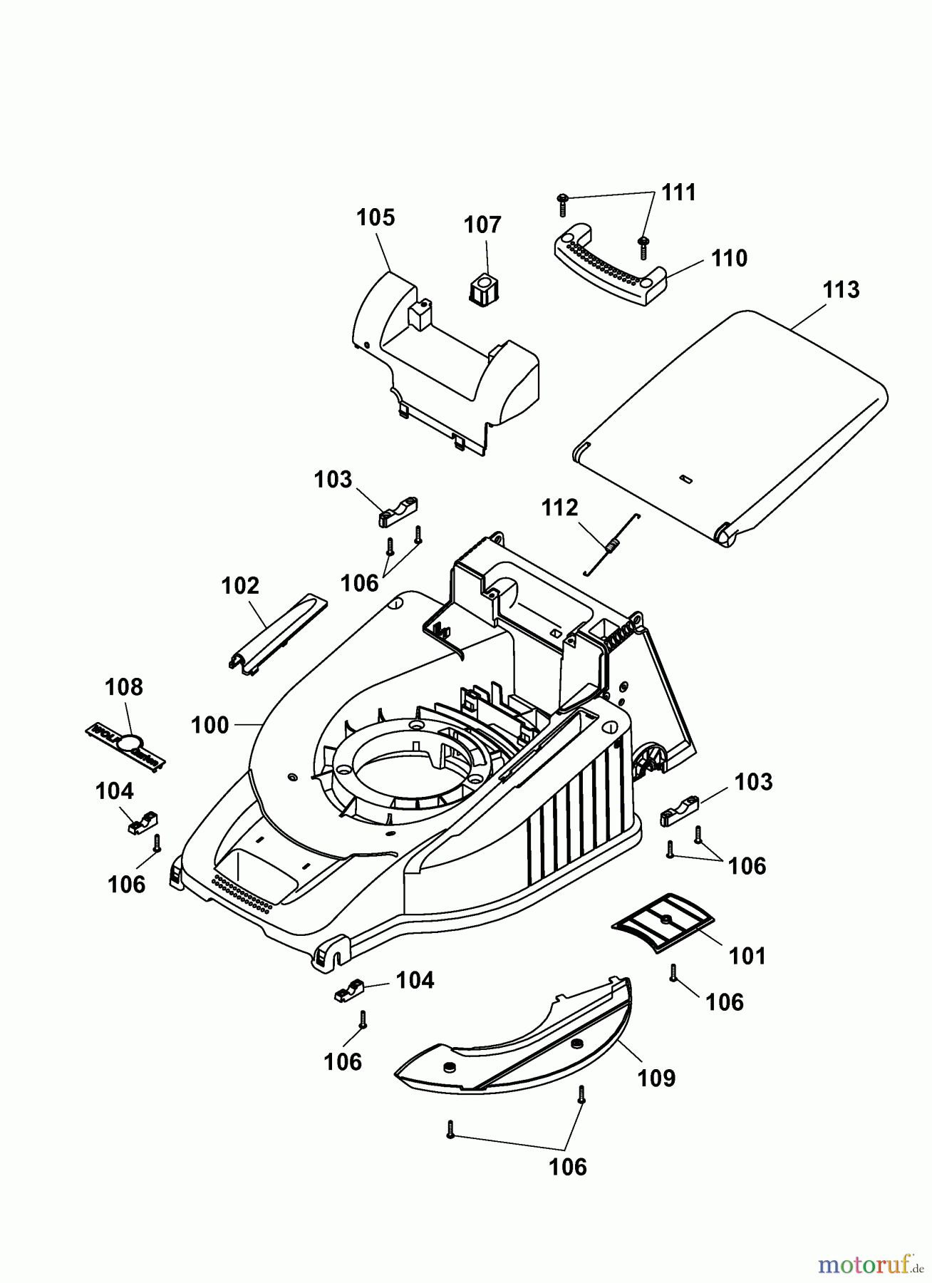  Wolf-Garten Electric mower self propelled Esprit 46 EA 4625000 Series C  (2007) Deck housing