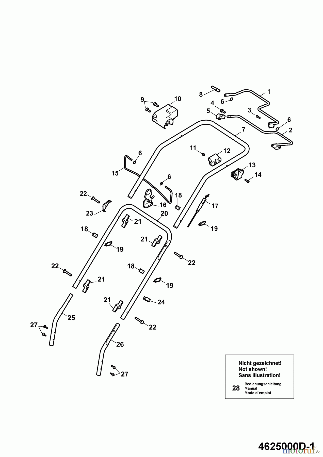  Wolf-Garten Electric mower self propelled Esprit 46 EA 4625000 Series D  (2009) Handle