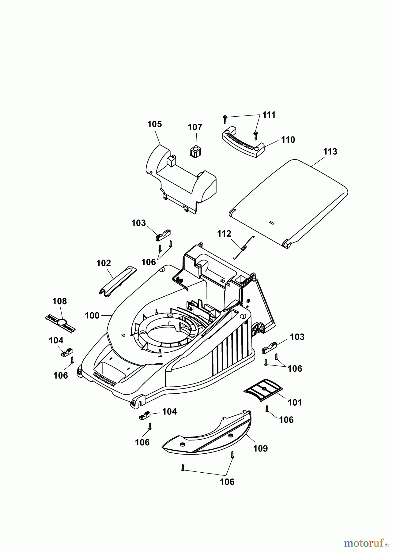  Wolf-Garten Electric mower self propelled Esprit 46 EA 4625000 Series D  (2009) Deck housing