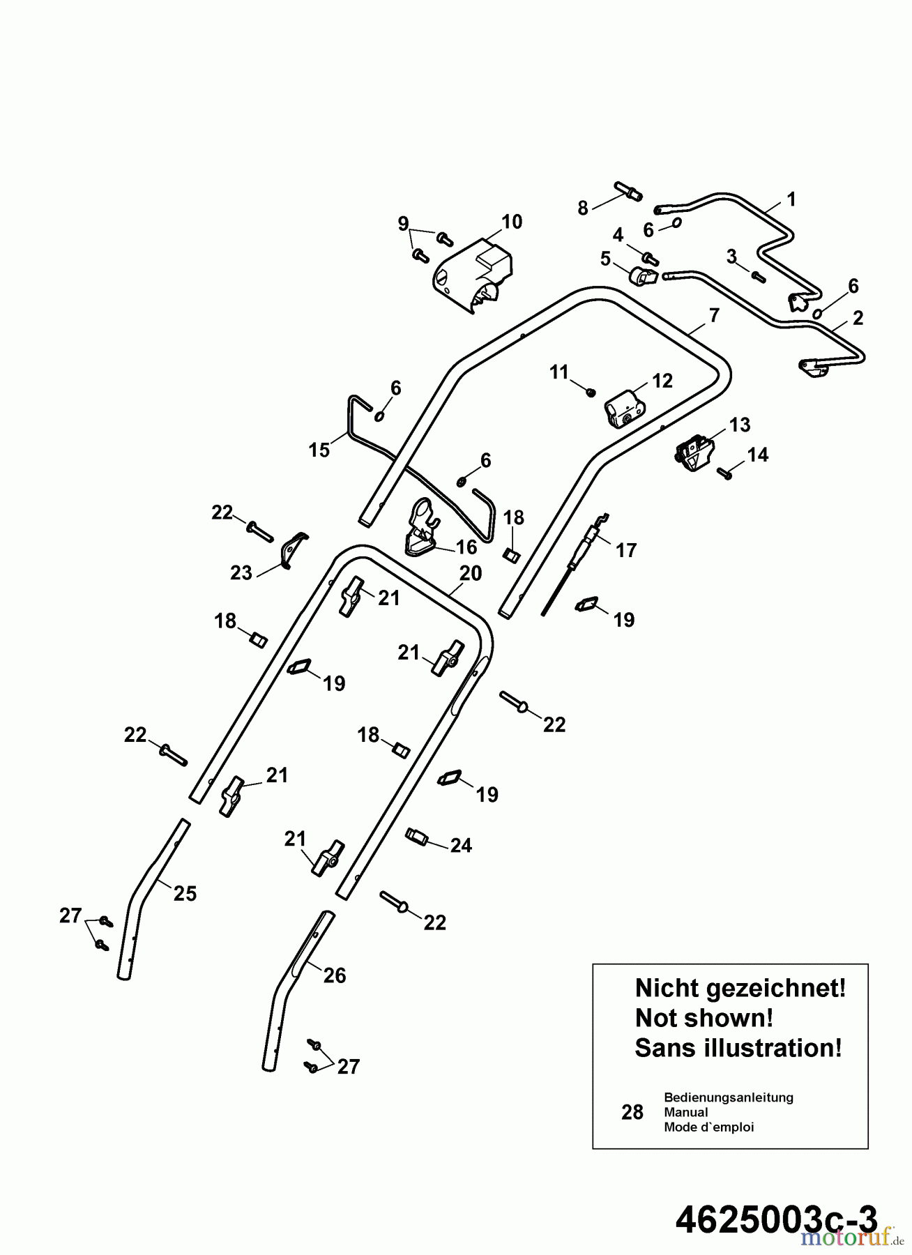  Wolf-Garten Electric mower self propelled Esprit 46 EA 4625003 Series B  (2006) Handle