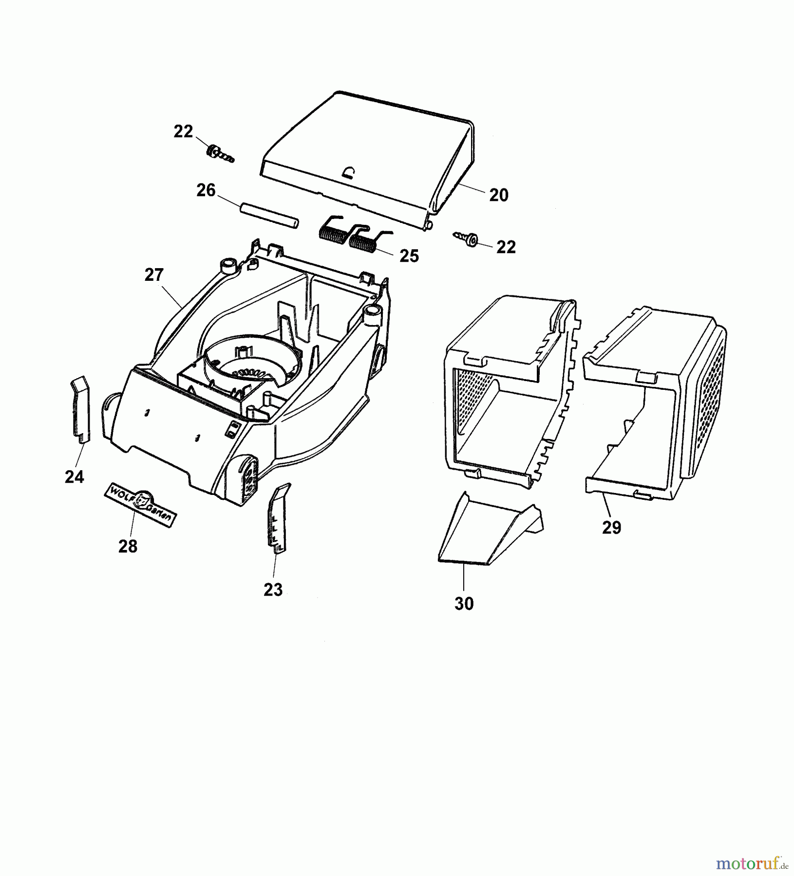  Wolf-Garten Electric mower Picco 32 E 4901000 Series G, H  (2005) Deck housing