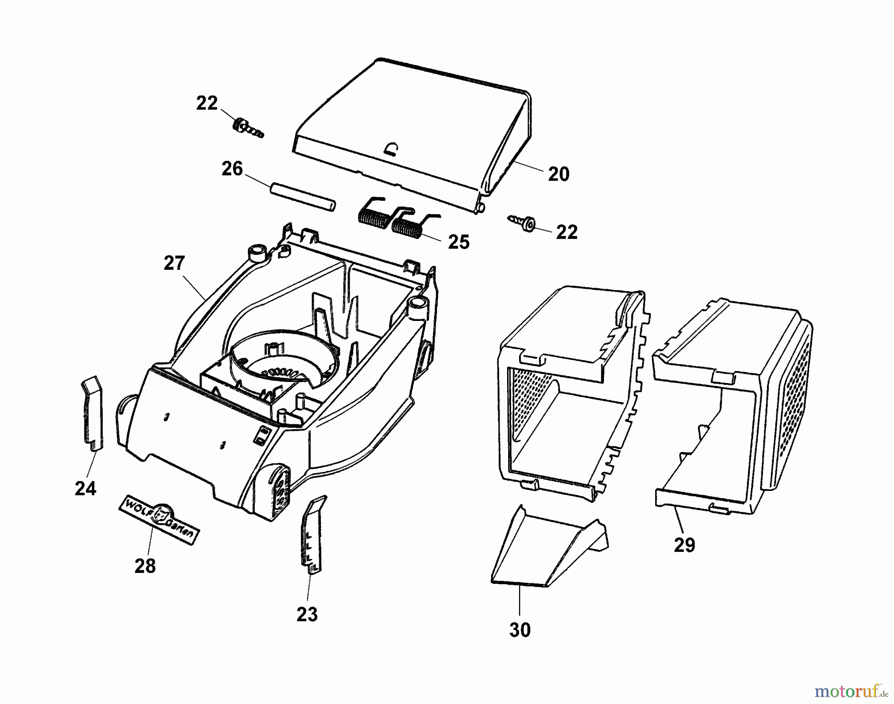  Wolf-Garten Electric mower Picco 32 E 4901003 Series G, H  (2005) Deck housing