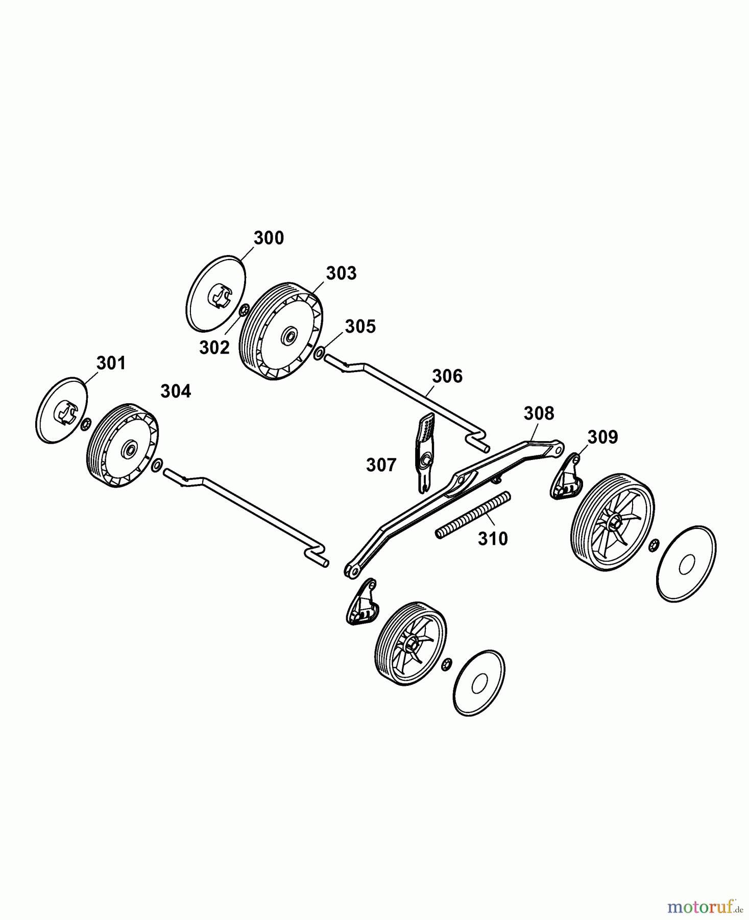  Wolf-Garten Electric mower Compact plus 34 E 4904000 Series C  (2007) Wheels, Cutting hight adjustment