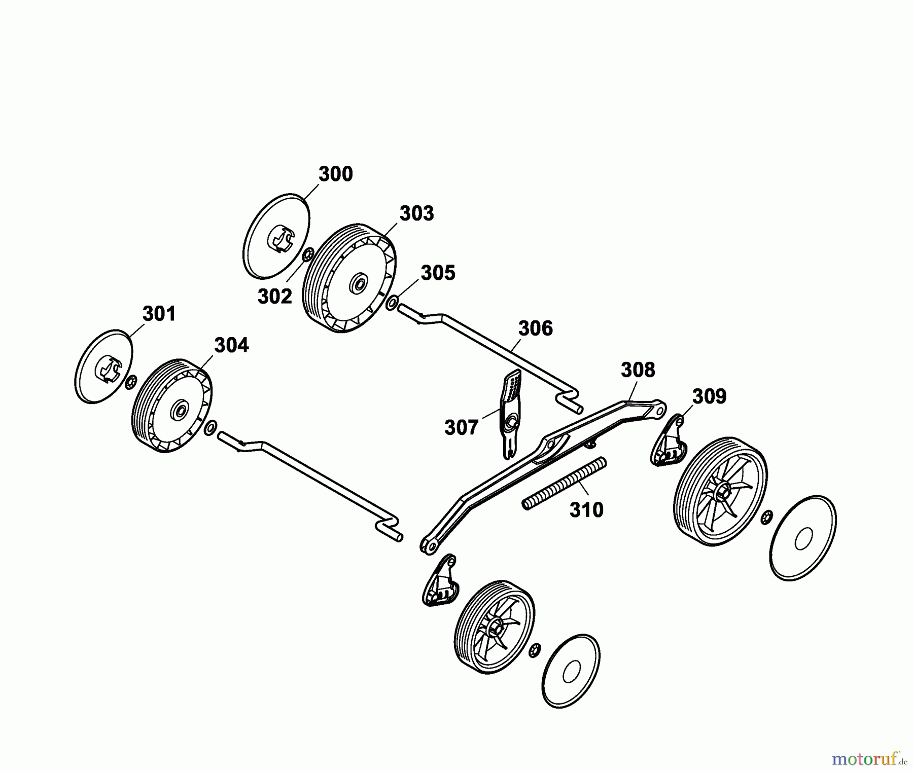  Wolf-Garten Electric mower 2.34 CPK 4904005 Series A  (2005) Wheels, Cutting hight adjustment