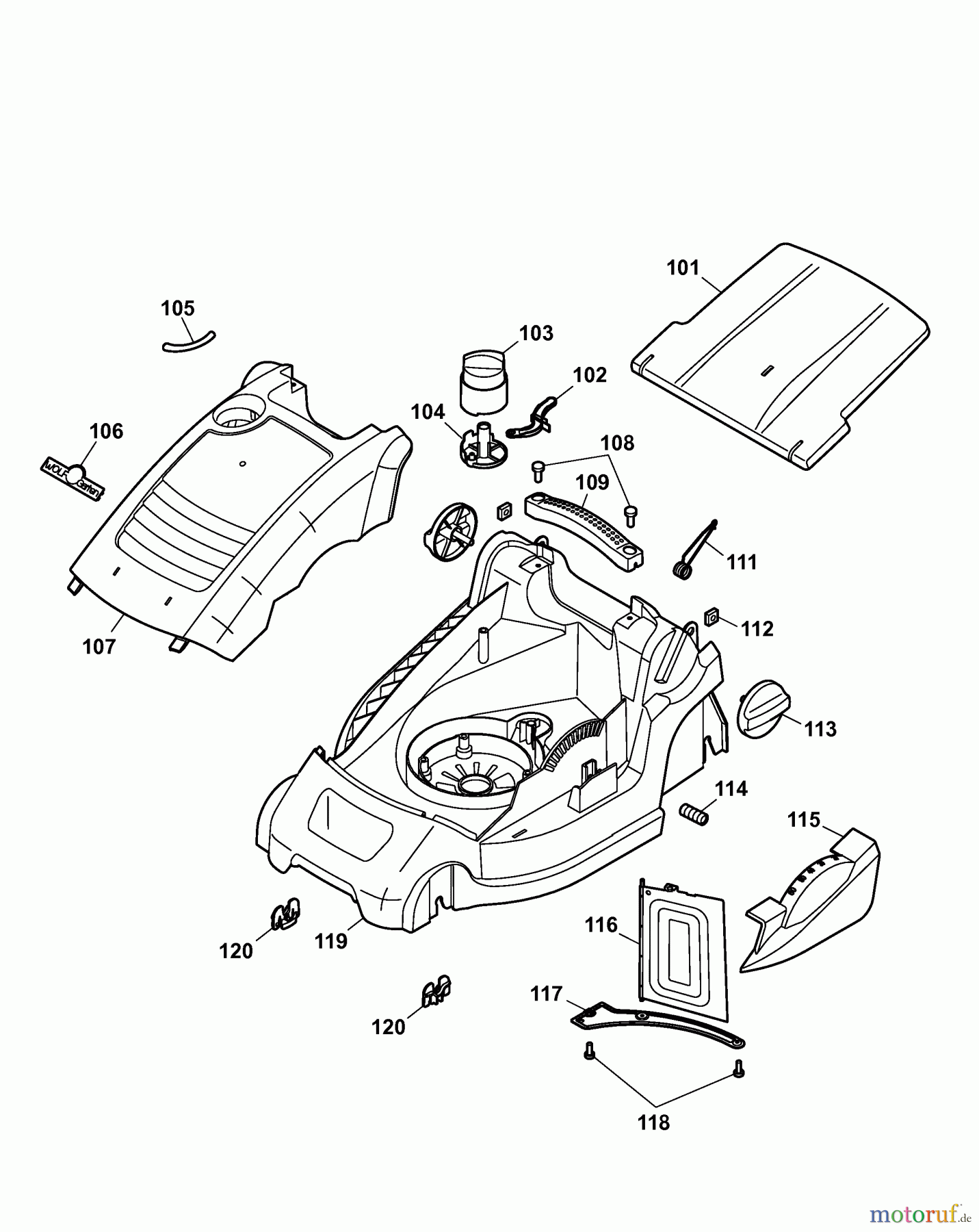  Wolf-Garten Electric mower 2.34 CPK 4904005 Series D  (2008) Deck housing