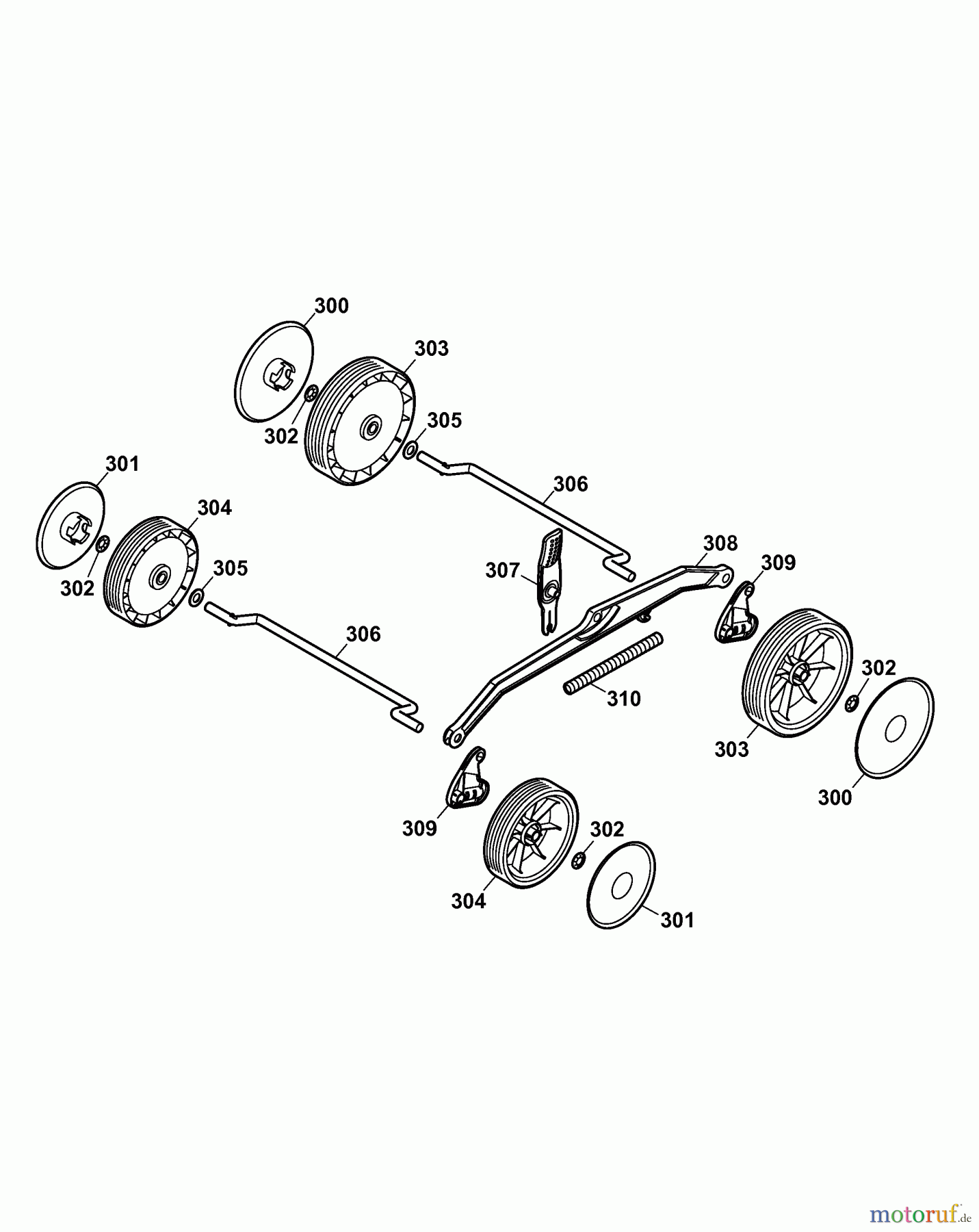  Wolf-Garten Electric mower 2.34 CPK 4904005 Series D  (2008) Height adjustment, Wheels