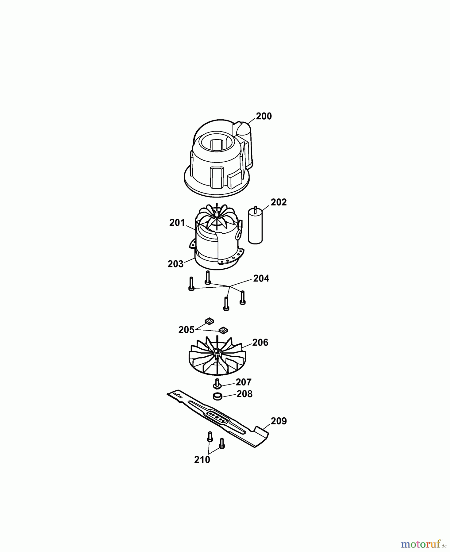  Wolf-Garten Electric mower 2.34 E 4904007 Series B  (2007) Blade, Blade adapter, Engine