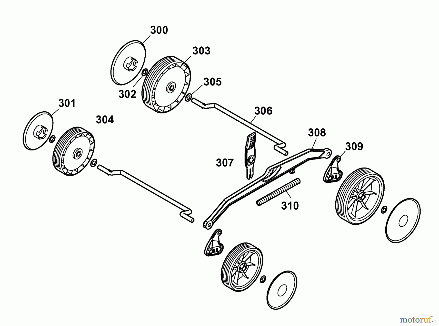  Wolf-Garten Electric mower B plus 34 E 4904085 Series B  (2008) Wheels, Cutting hight adjustment