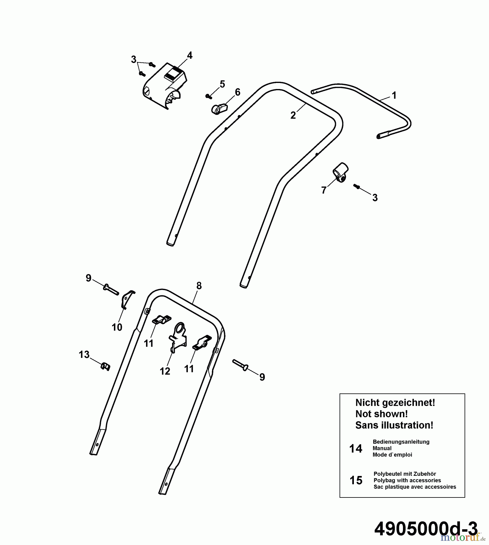  Wolf-Garten Electric mower 2.32 E-1 4905000 Series D  (2007) Handle