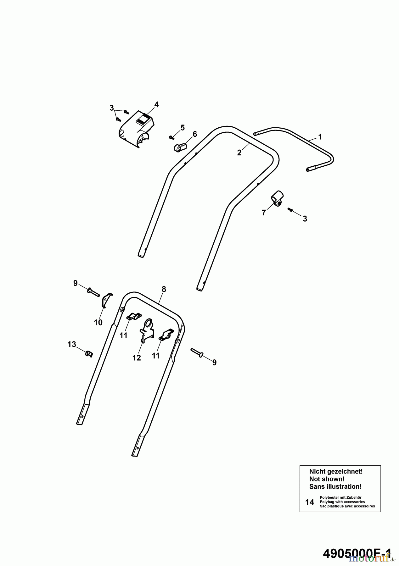  Wolf-Garten Electric mower 2.32 E-1 4905000 Series F  (2009) Handle