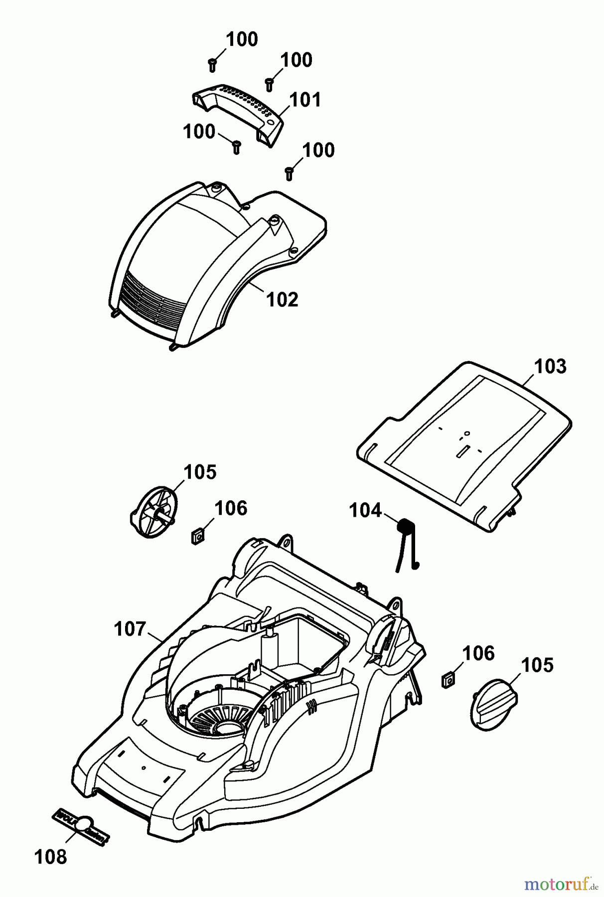  Wolf-Garten Electric mower 2.32 E-1 4905002 Series A  (2009) Deck housing