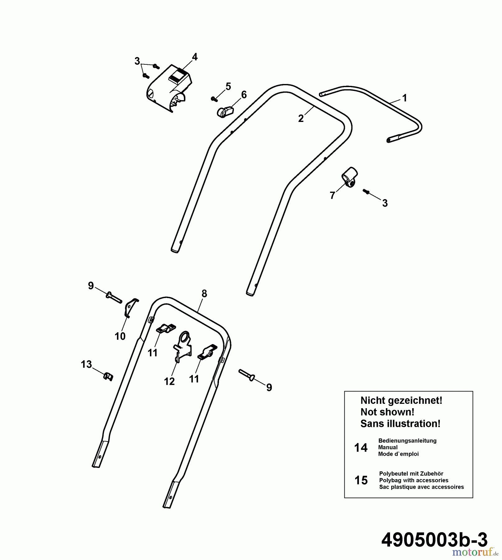  Wolf-Garten Electric mower 2.32 E-1 4905003 Series B  (2007) Handle