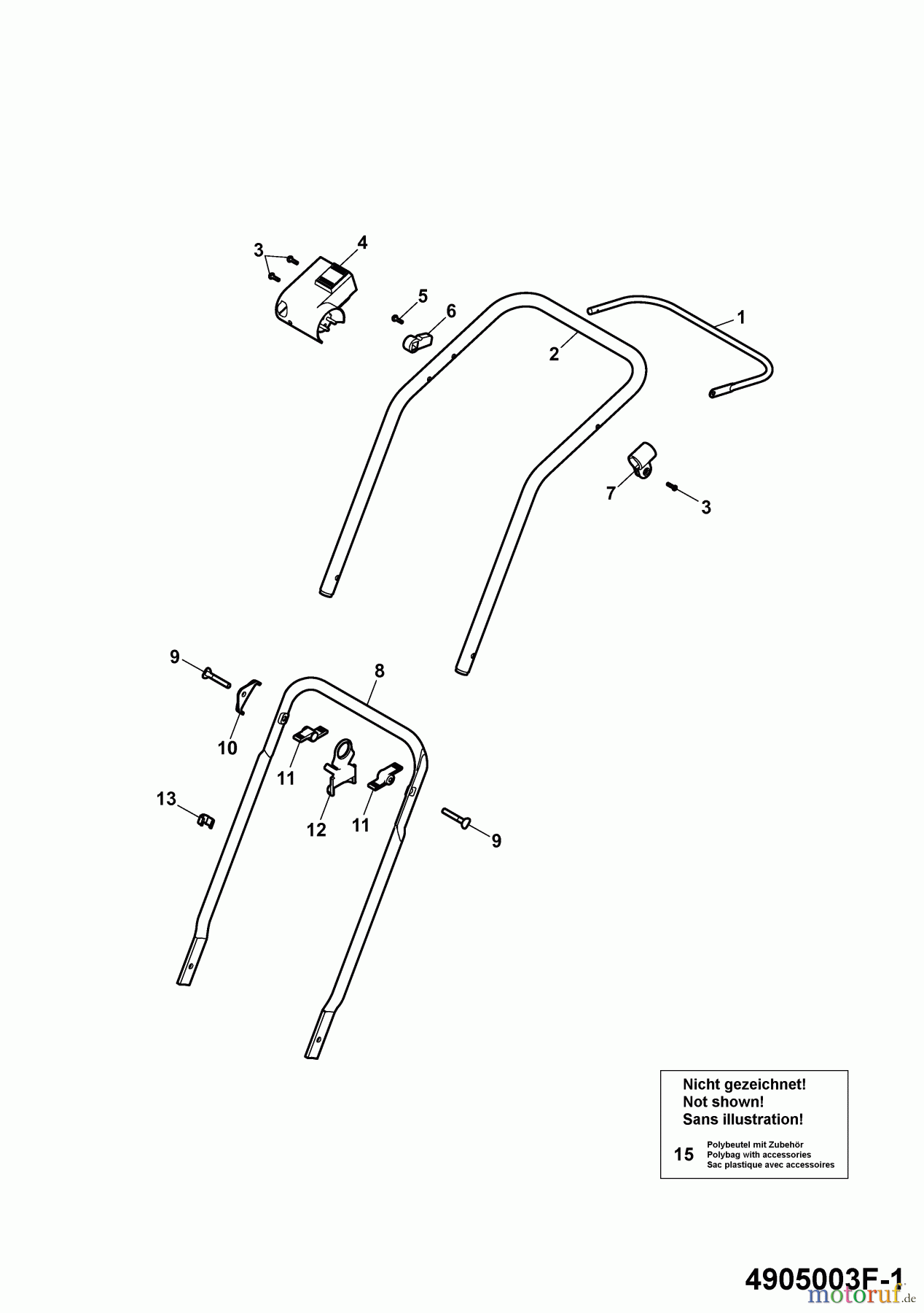  Wolf-Garten Electric mower 2.32 E-1 4905003 Series F  (2009) Handle