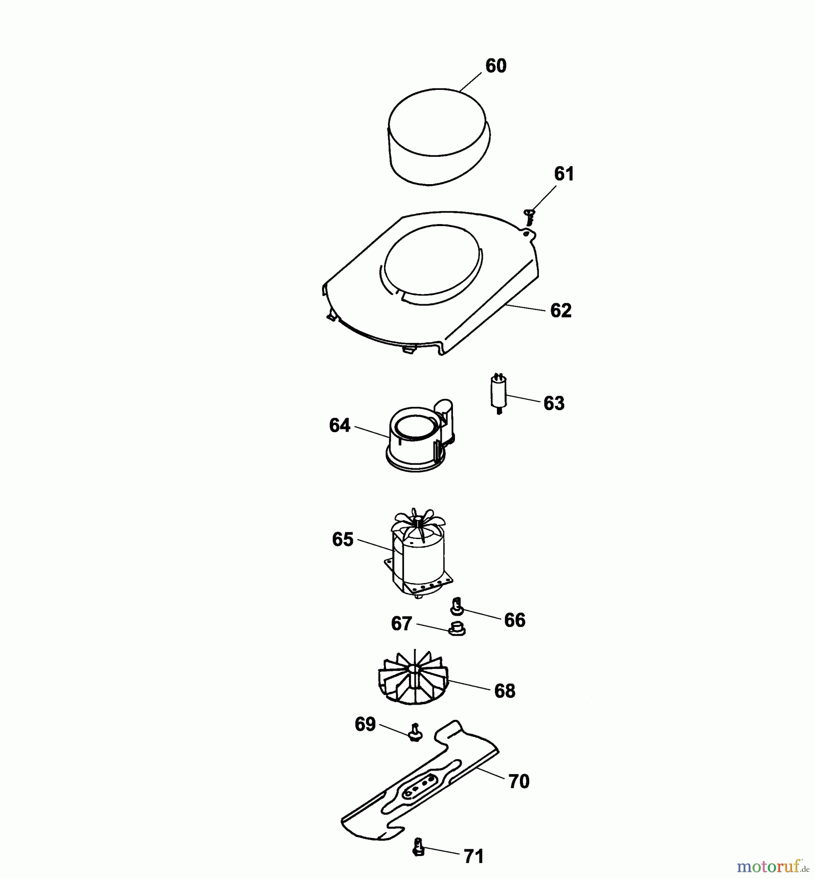  Wolf-Garten Electric mower 2.36 E 4906780 Series B, C  (2005) Blade, Blade adapter, Engine