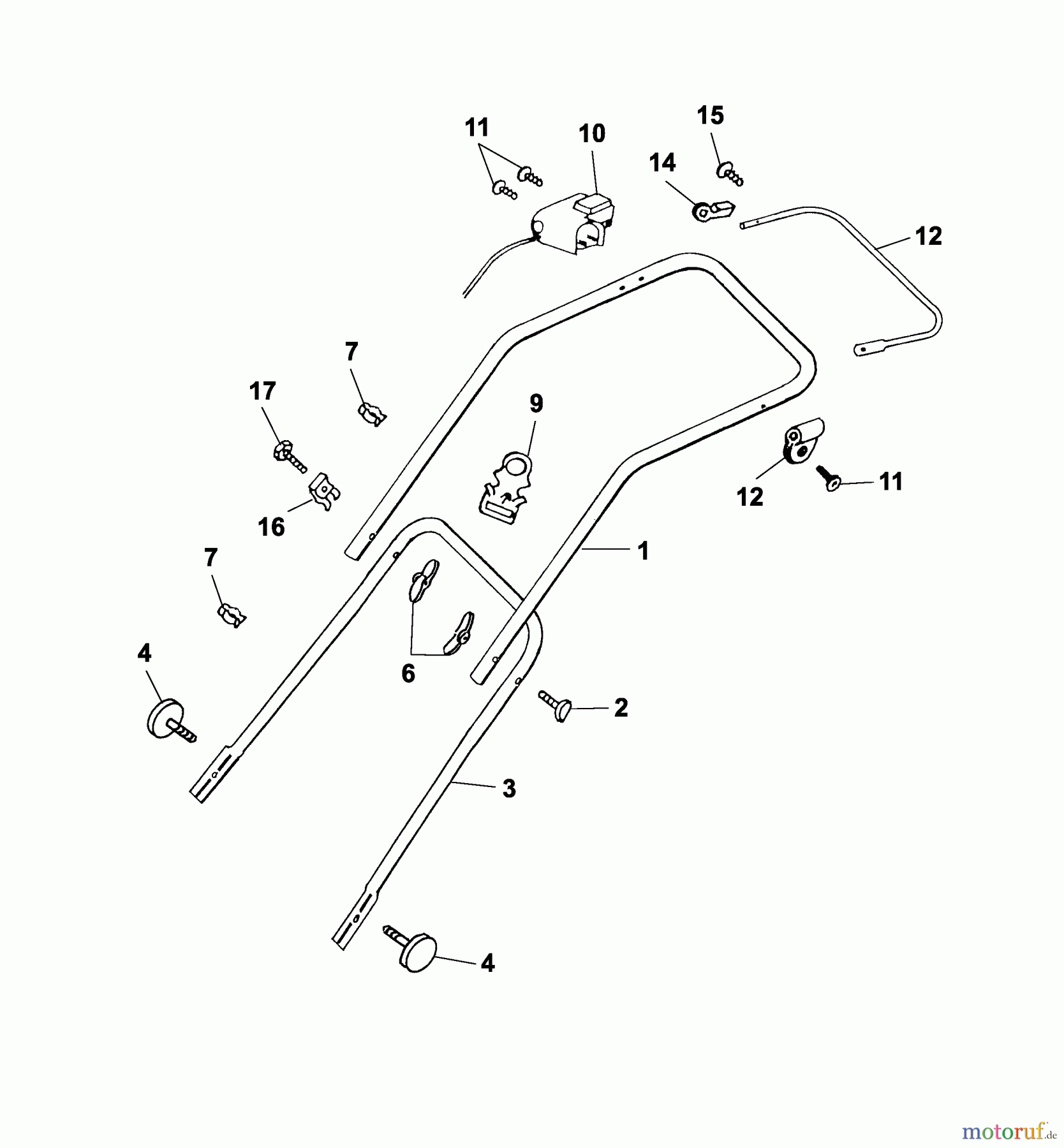  Wolf-Garten Electric mower 2.36 E 4906785 Series A  (2005) Handle