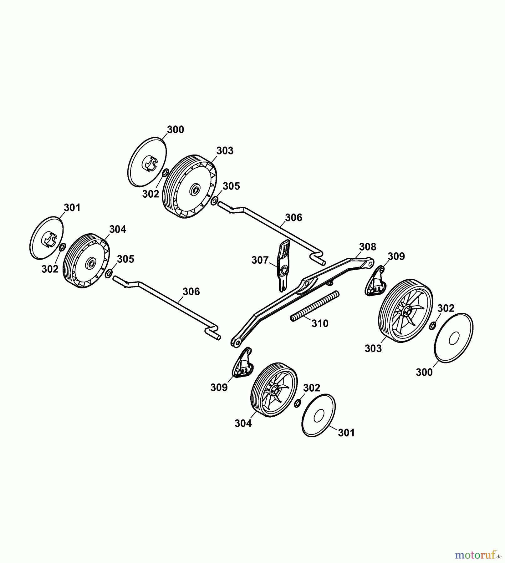  Wolf-Garten Electric mower HC 37 K 4907007 Series C  (2007) Height adjustment, Wheels