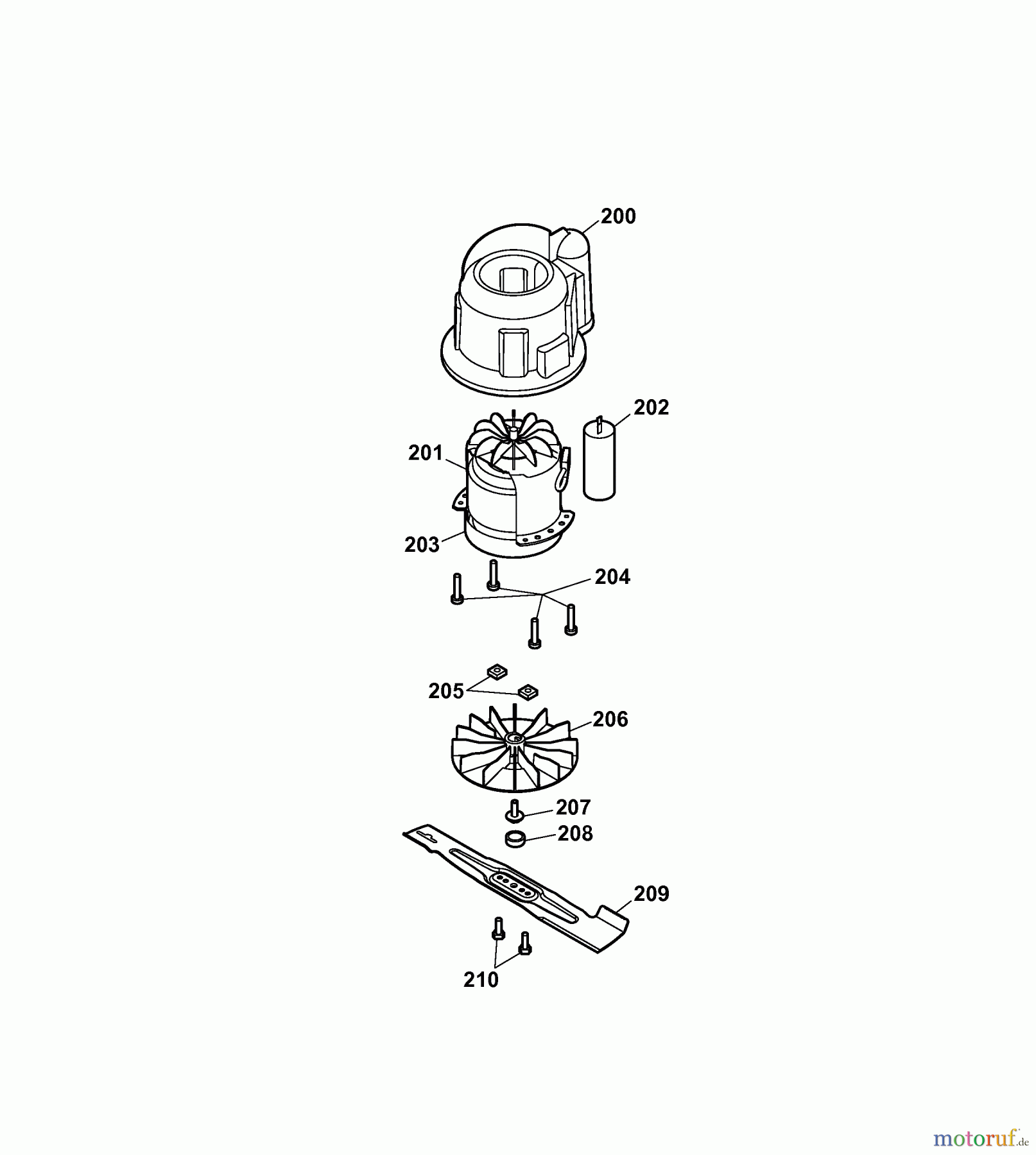  Wolf-Garten Electric mower HC 37 K 4907007 Series C  (2007) Blade, Blade adapter, Engine