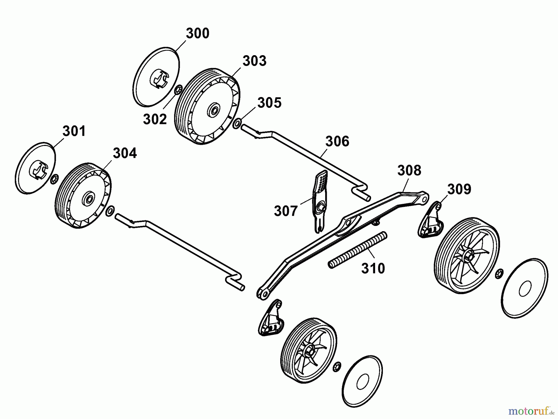  Wolf-Garten Electric mower HC 37 K 4907007 Series D  (2008) Wheels, Cutting hight adjustment