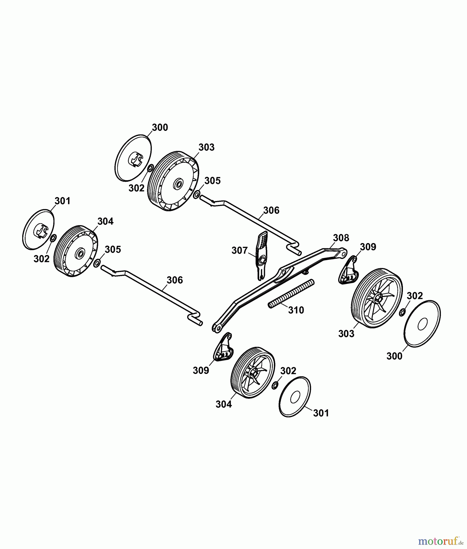  Wolf-Garten Electric mower 2.34 E 4909003 Series A  (2007) Wheels, Cutting hight adjustment