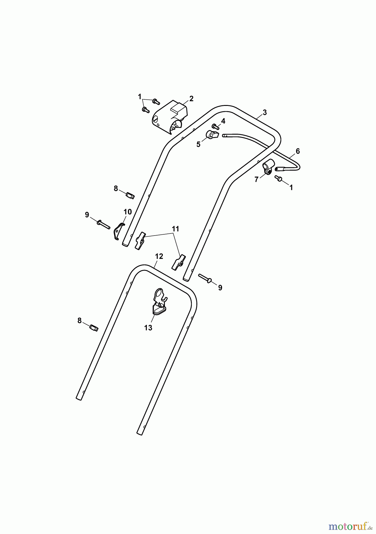  Wolf-Garten Electric mower 1.34 XC 4909088 Series A  (2008) Handle