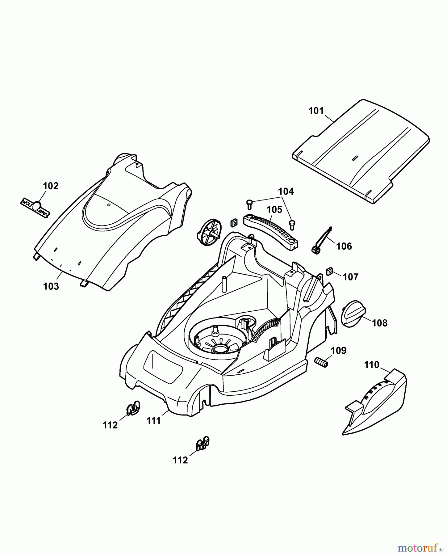  Wolf-Garten Electric mower 2.37 E 4917000 Series E  (2007) Deck housing