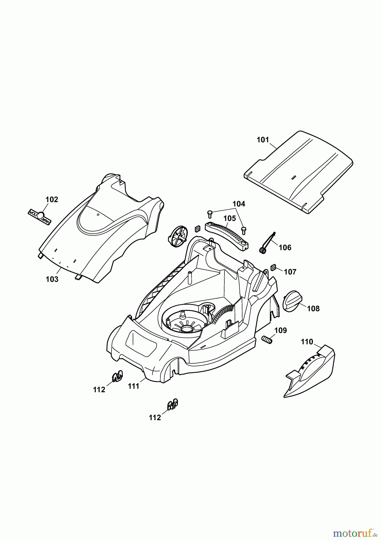  Wolf-Garten Electric mower 2.37 E 4917000 Series F  (2009) Deck housing