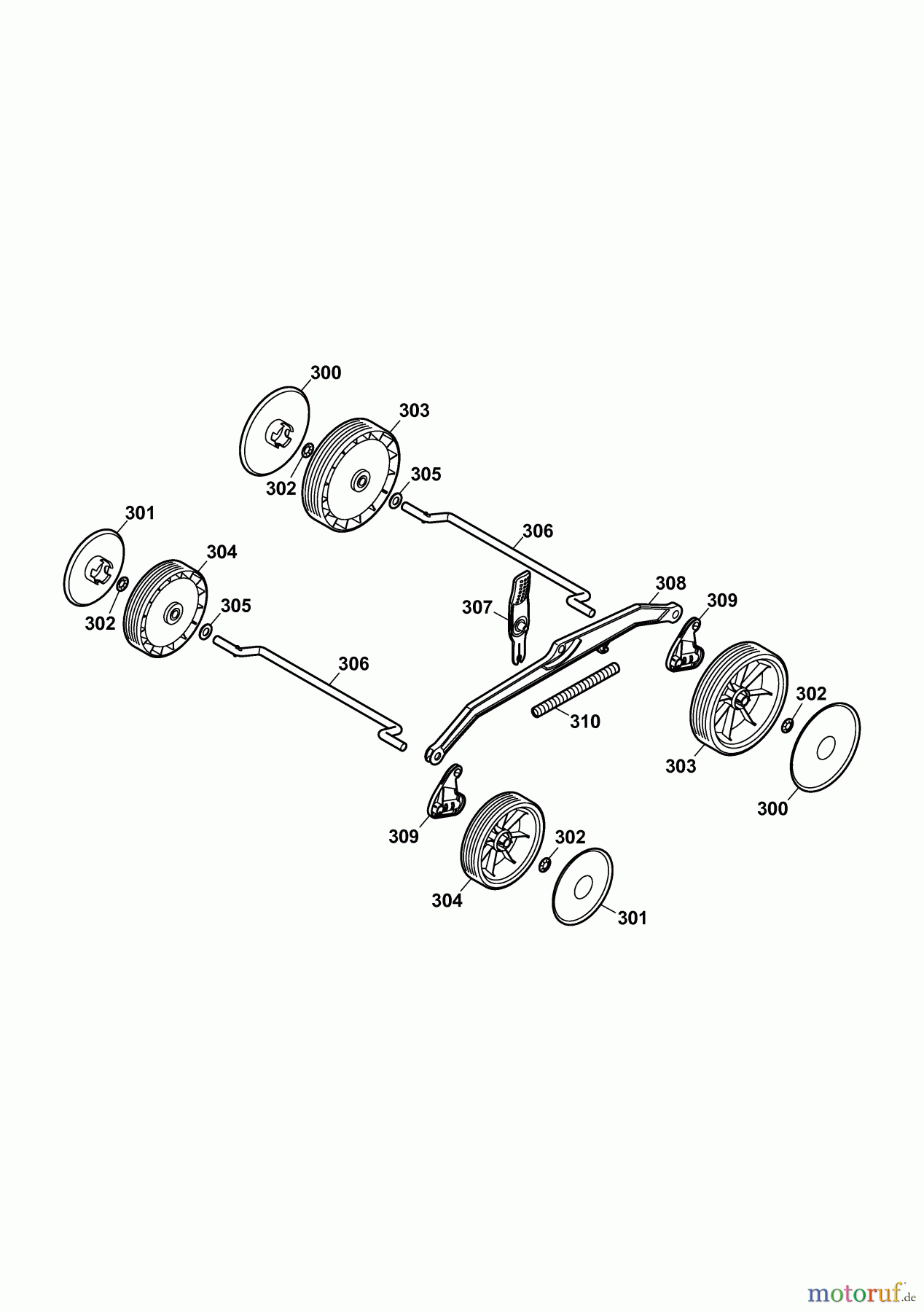  Wolf-Garten Electric mower 2.37 E 4917000 Series F  (2009) Axles, Wheels