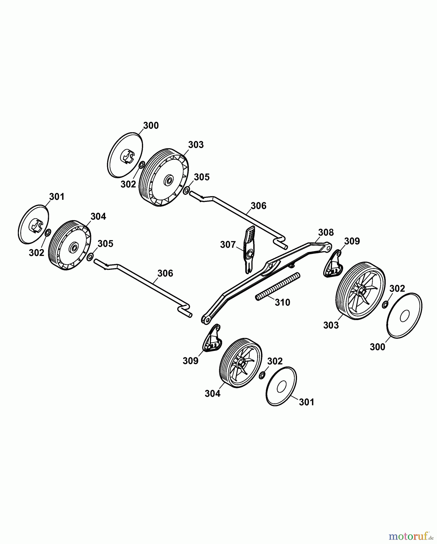  Wolf-Garten Electric mower 2.37 E 4917003 Series B  (2007) Wheels, Cutting hight adjustment