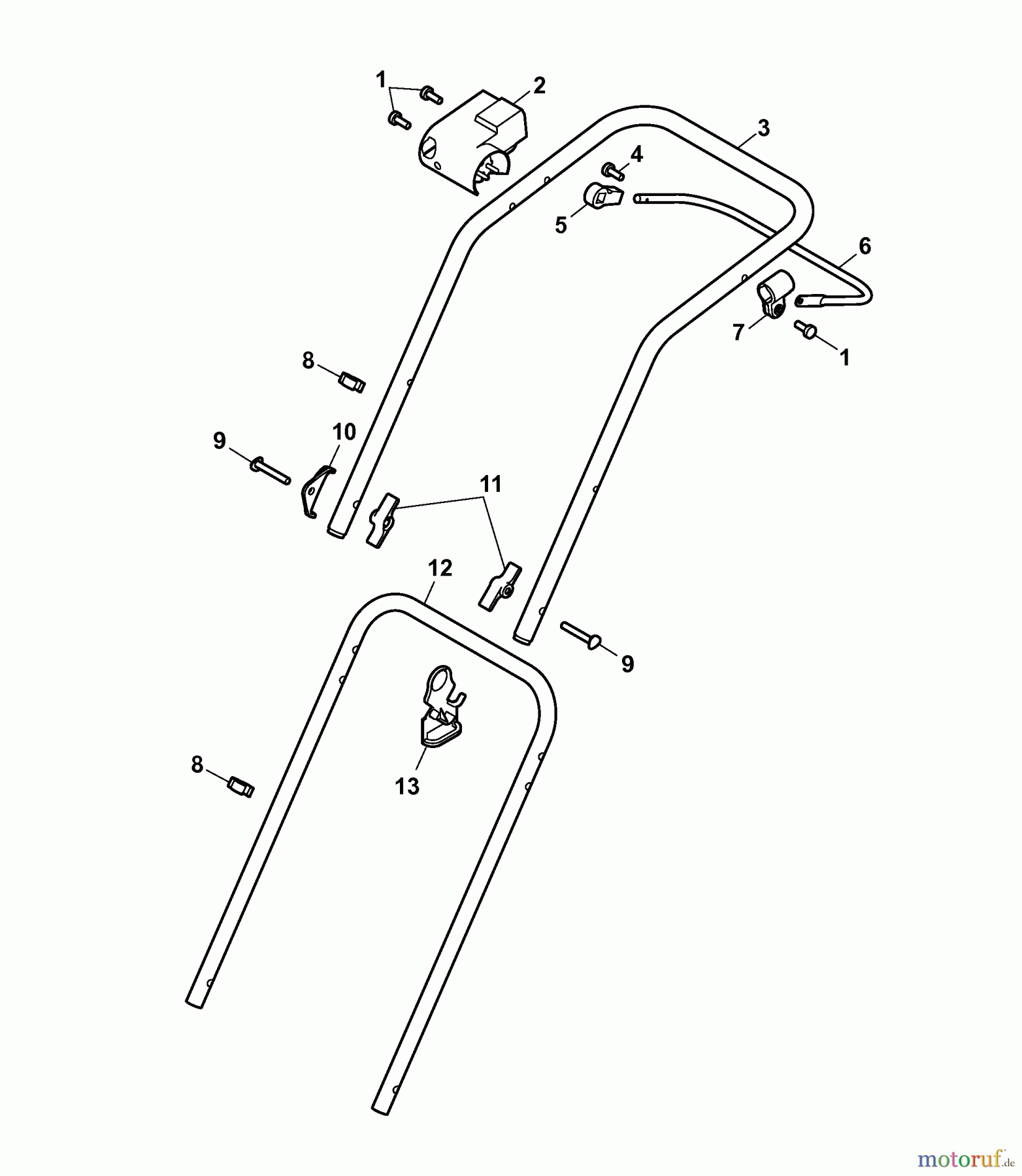  Wolf-Garten Electric mower 2.37 XC 4917006 Series A  (2006) Handle