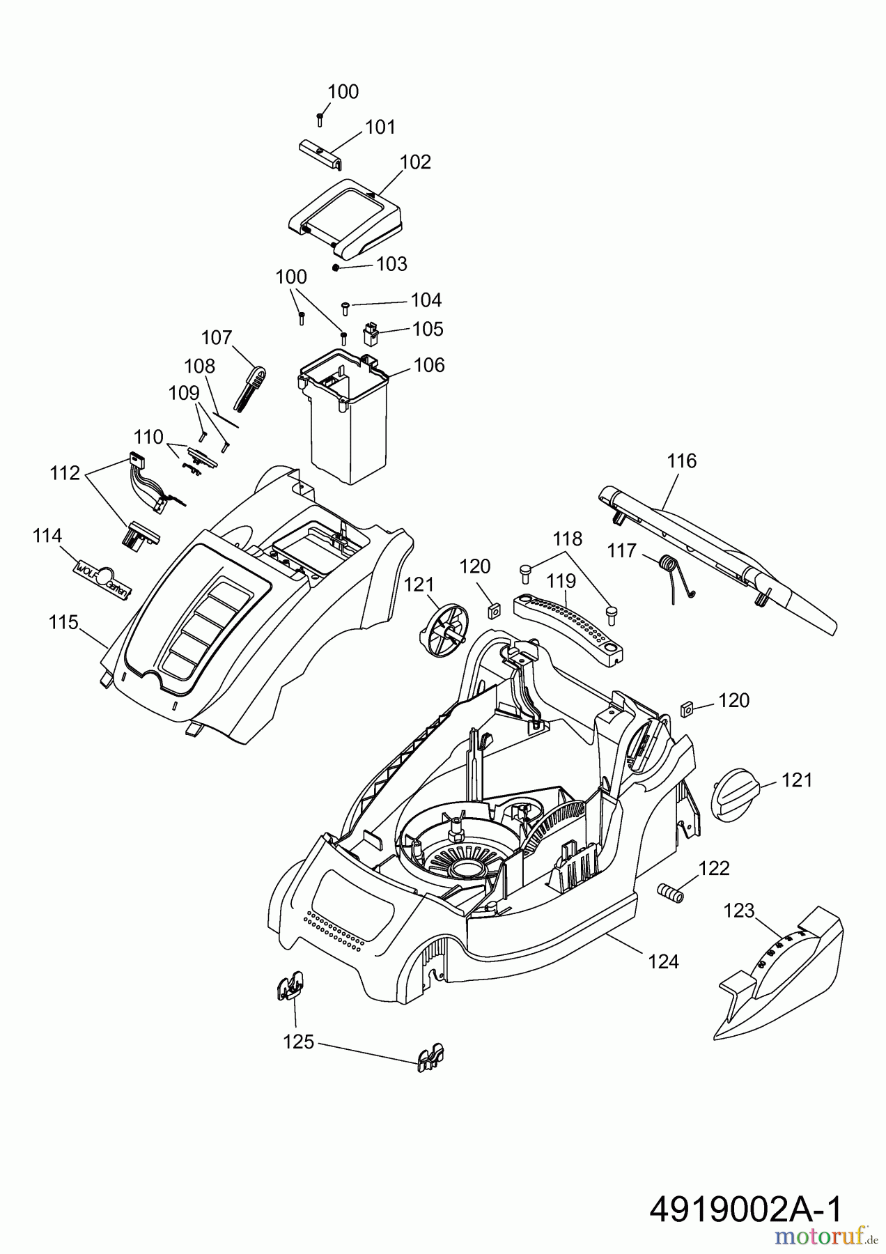  Wolf-Garten Battery mower Li-Ion Power 34 4919002 Series A  (2009) Deck housing