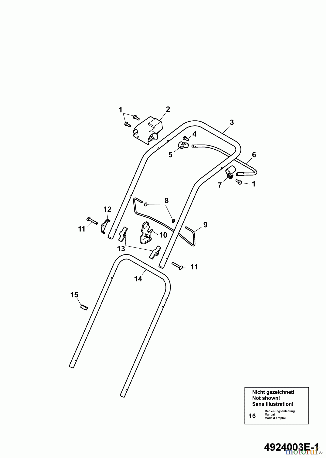  Wolf-Garten Electric mower Power Edition 34 E 4924003 Series E  (2009) Handle