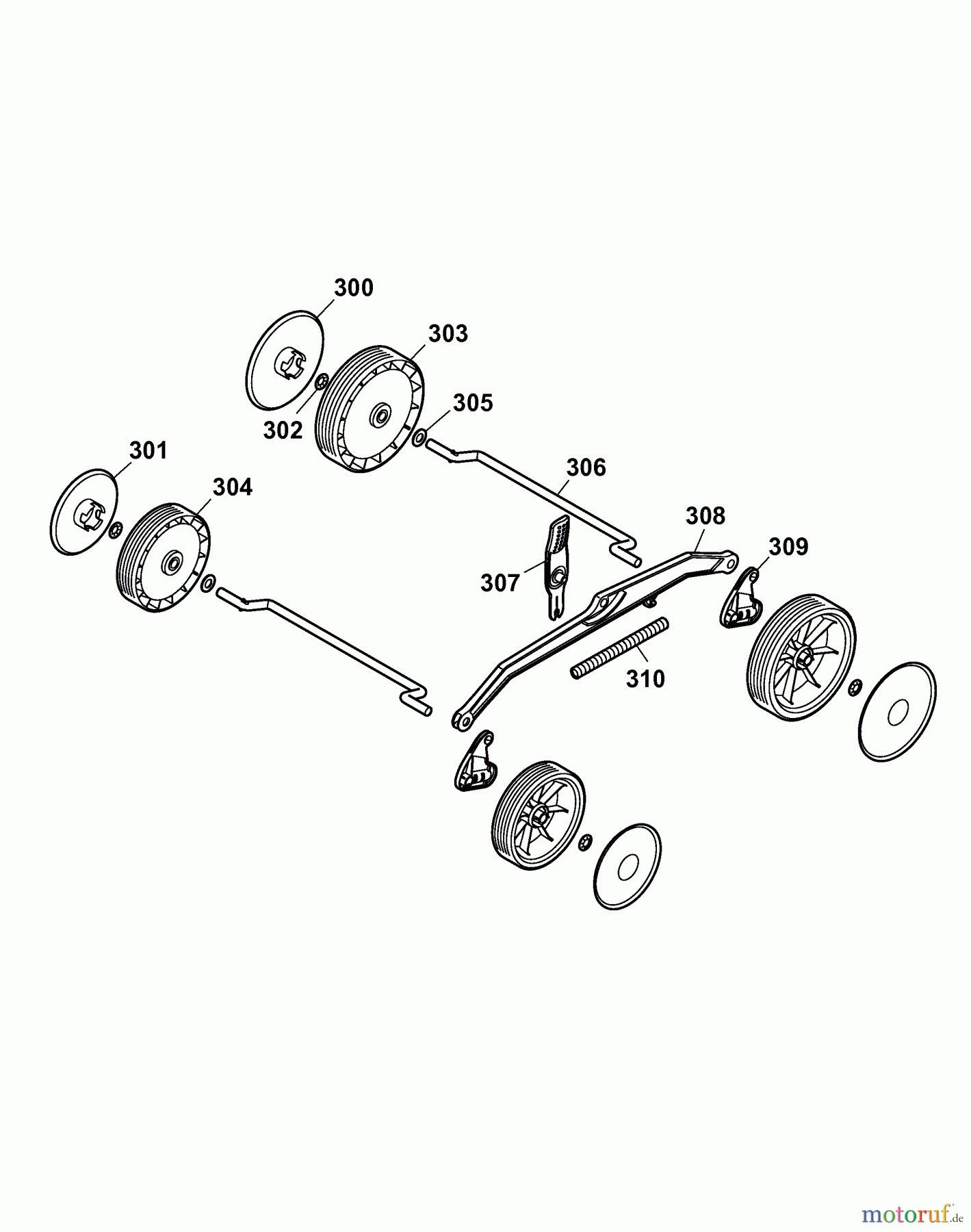  Wolf-Garten Electric mower Power Edition 37 E 4927000 Series C  (2007) Wheels, Cutting hight adjustment