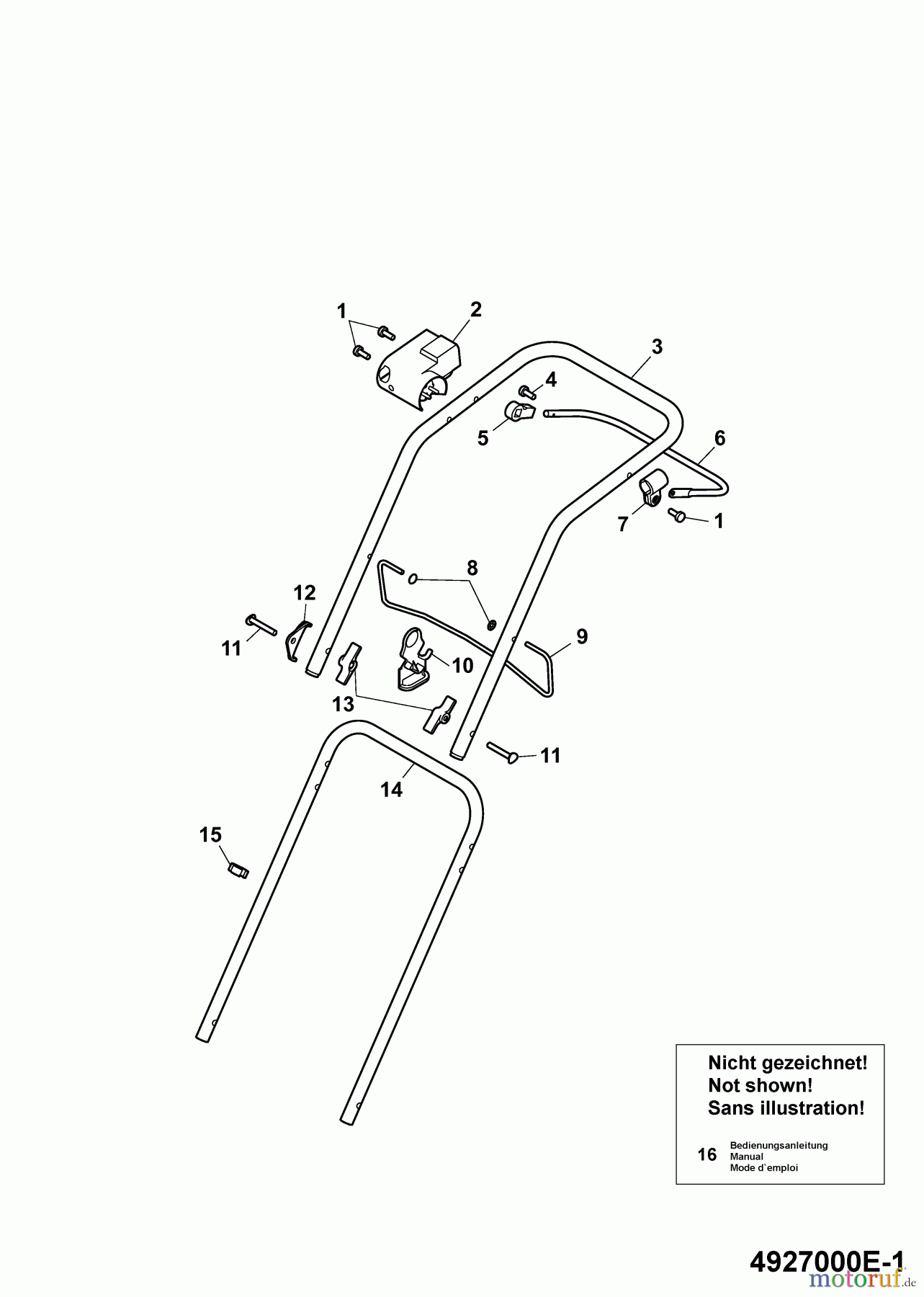  Wolf-Garten Electric mower Power Edition 37 E 4927002 Series B  (2009) Handle