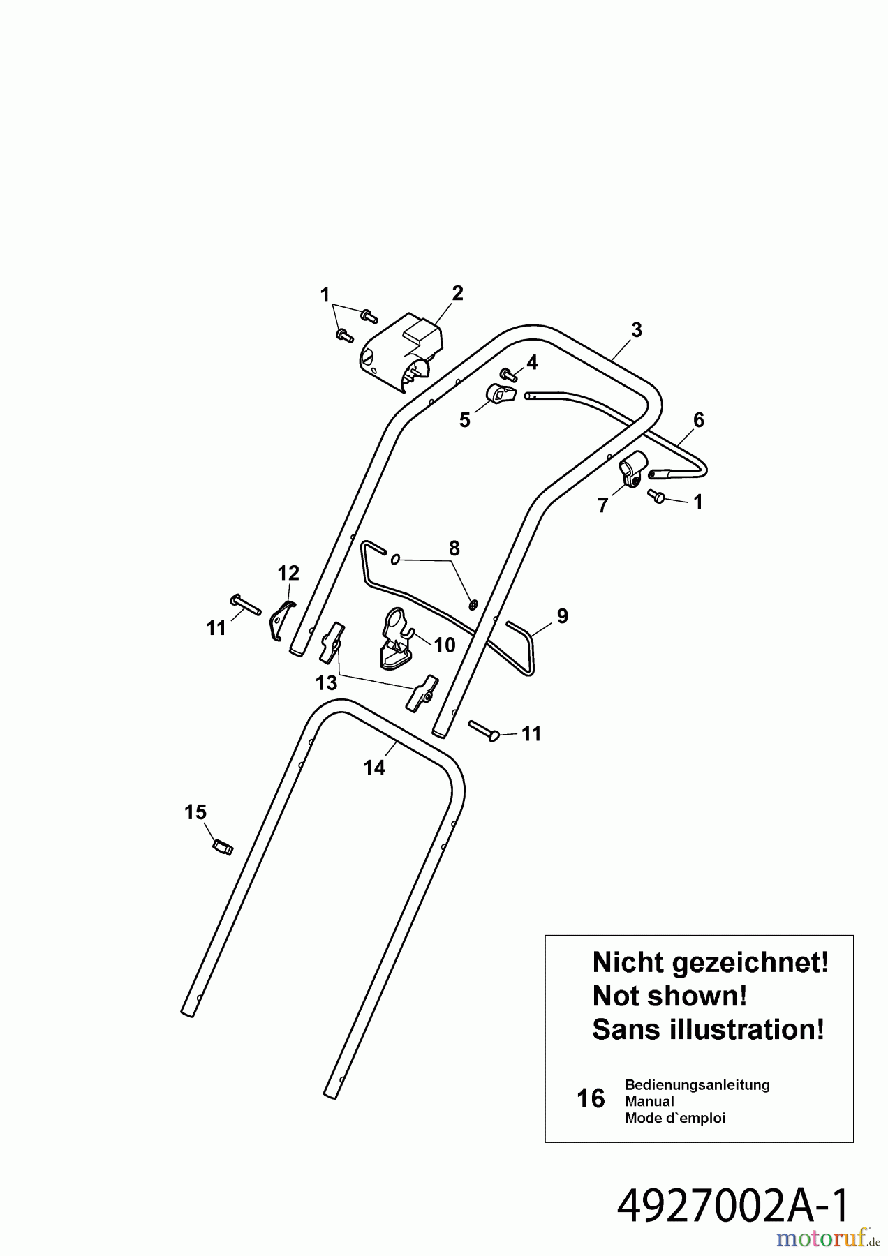  Wolf-Garten Electric mower Power Edition 37 E 4927002 Series A  (2009) Handle