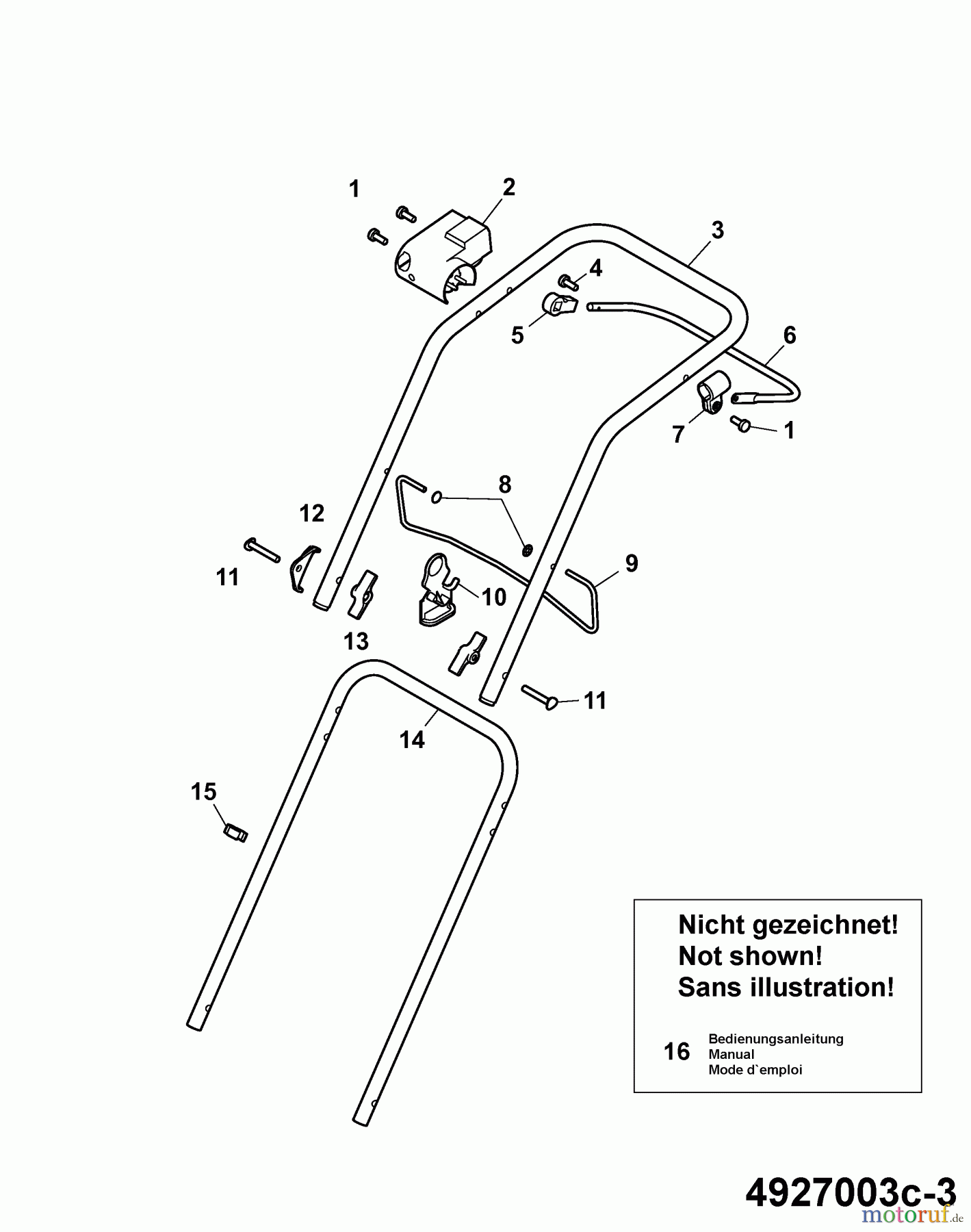  Wolf-Garten Electric mower Power Edition 37 E 4927003 Series C  (2007) Handle