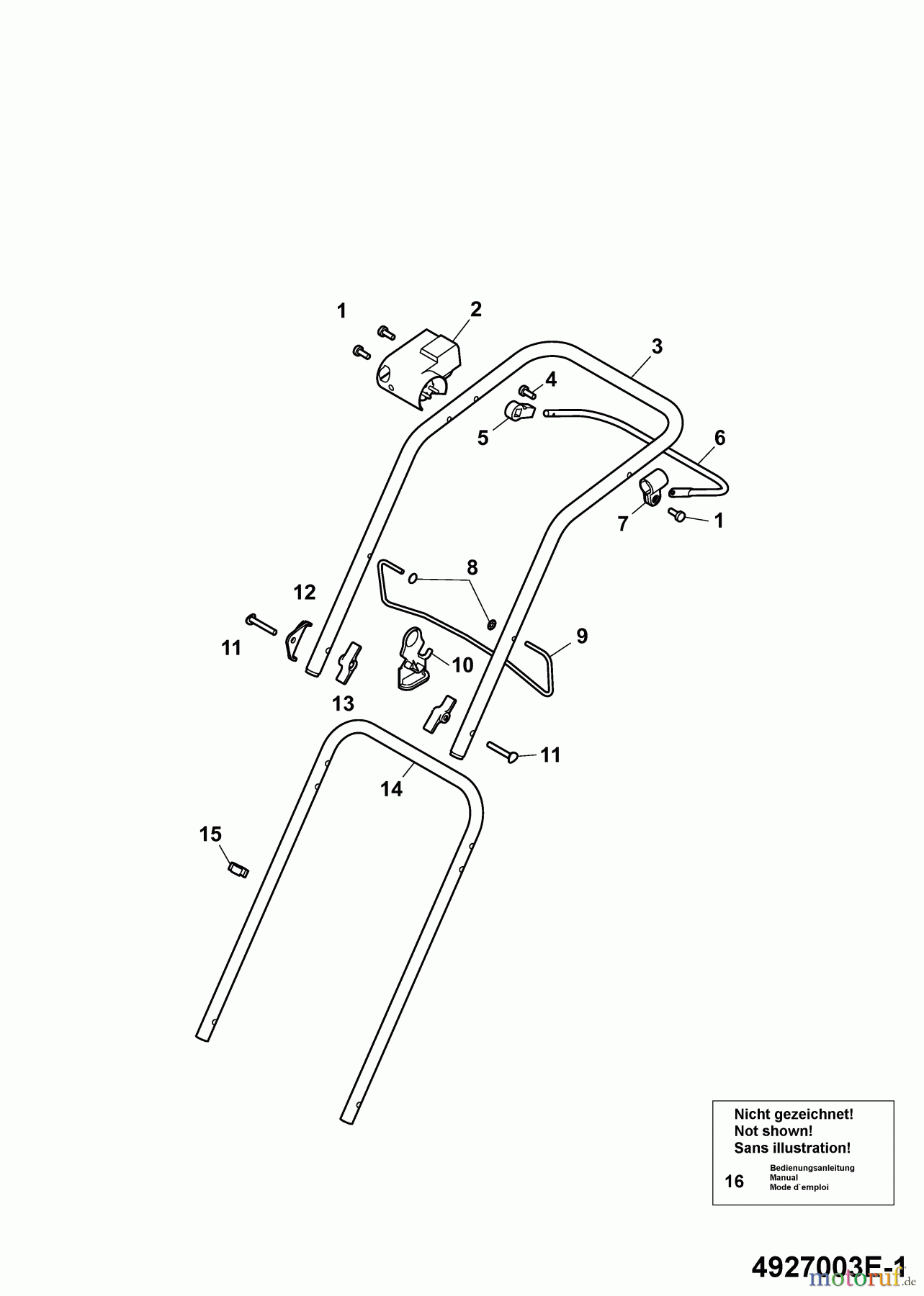  Wolf-Garten Electric mower Power Edition 37 E 4927003 Series E  (2009) Handle