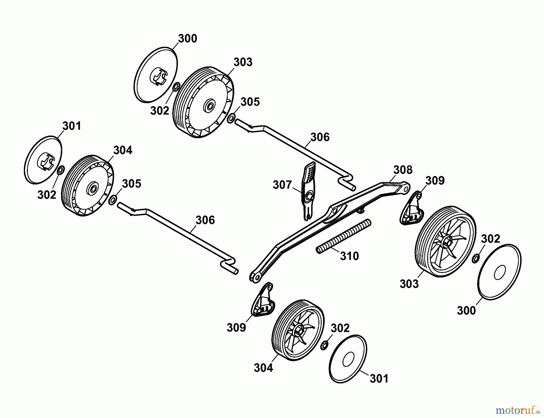  Wolf-Garten Hybrid mower Hybrid Power 37 4939000 Series B  (2008) Wheels, Cutting hight adjustment