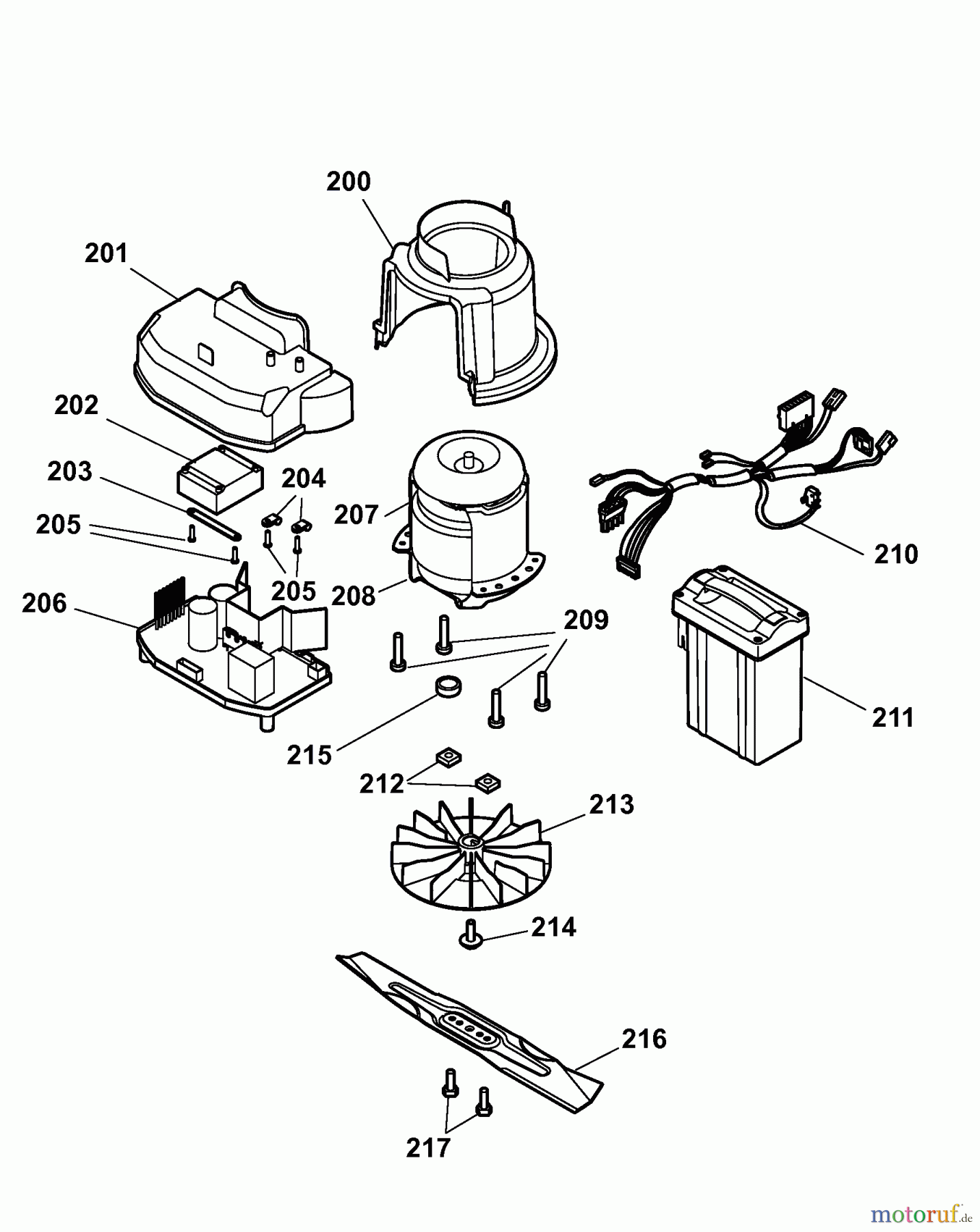  Wolf-Garten Hybrid mower Hybrid Power 37 4939000 Series B  (2008) Blade, Blade adapter, Engine