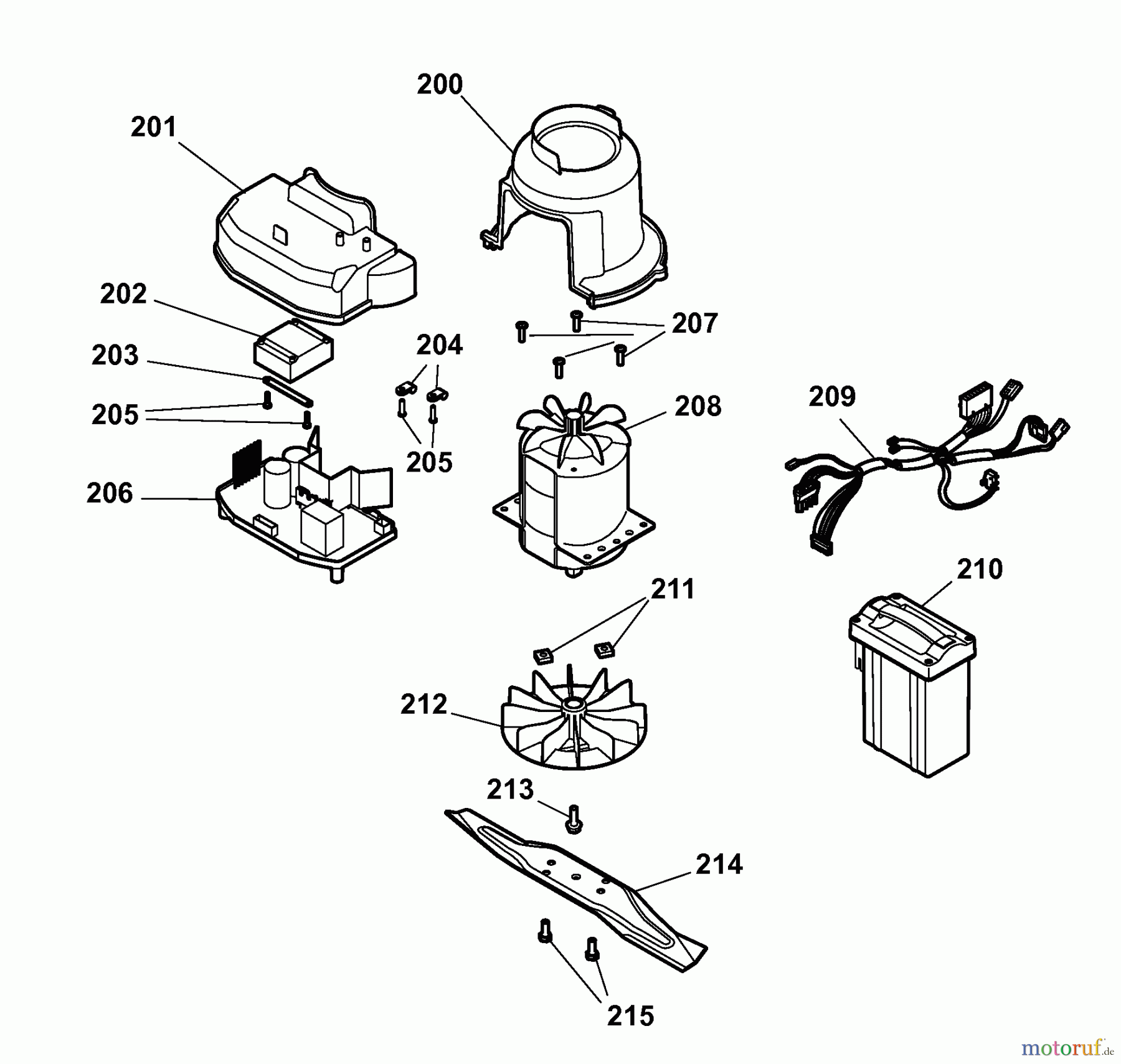  Wolf-Garten Hybrid mower Hybrid Power 40 4949000 Series B  (2008) Blade, Blade adapter, Engine