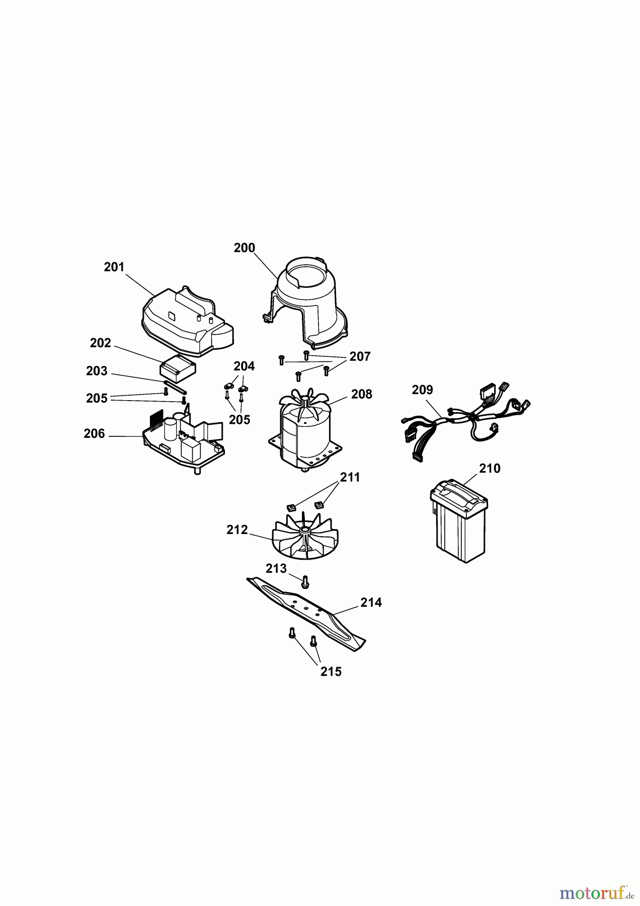  Wolf-Garten Hybrid mower Hybrid Power 40 4949000 Series C  (2009) Electric motor, Electric parts, Blade